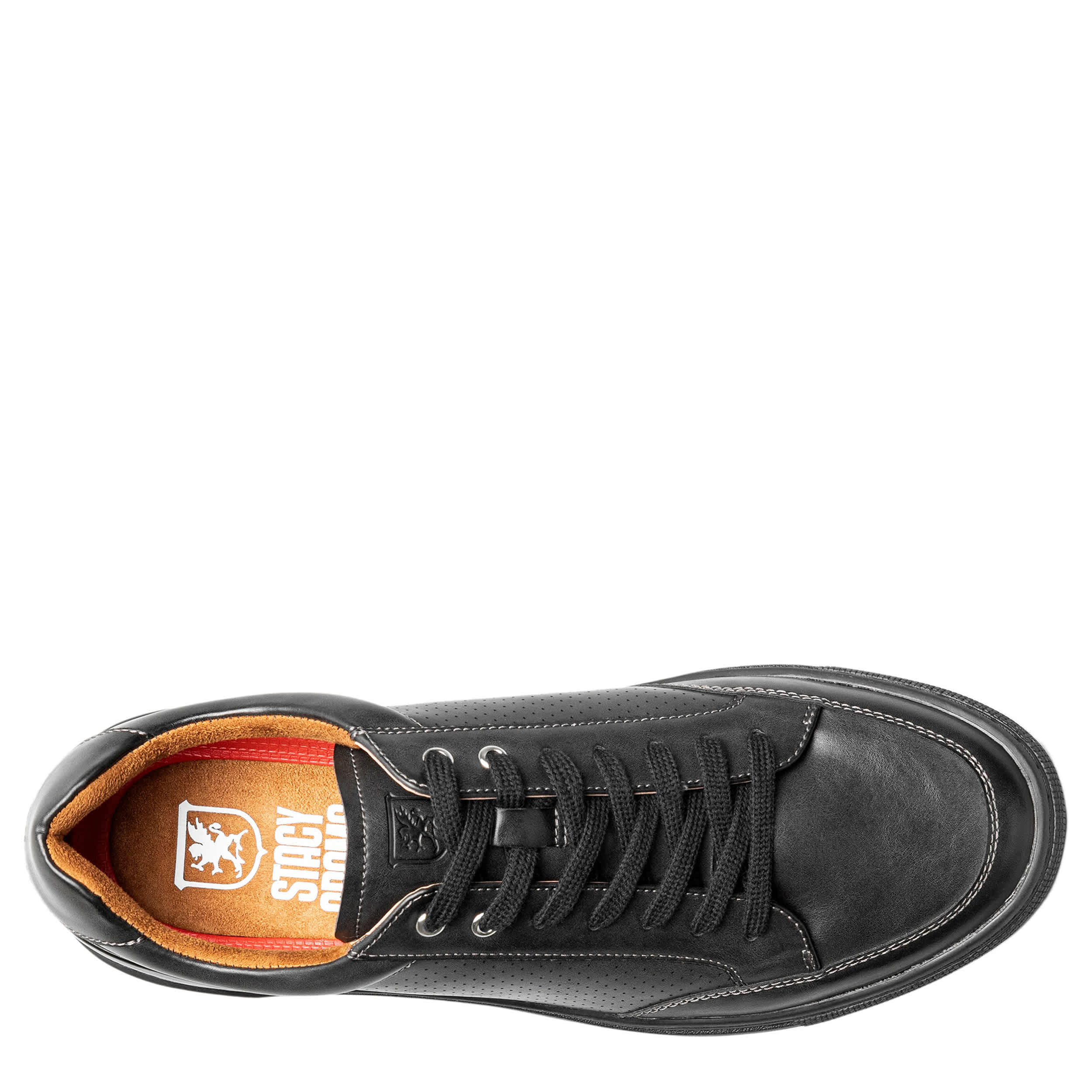 STACY ADAMS-MENS DORIAN FASHION SNEAKERS-BLACK & BLACK