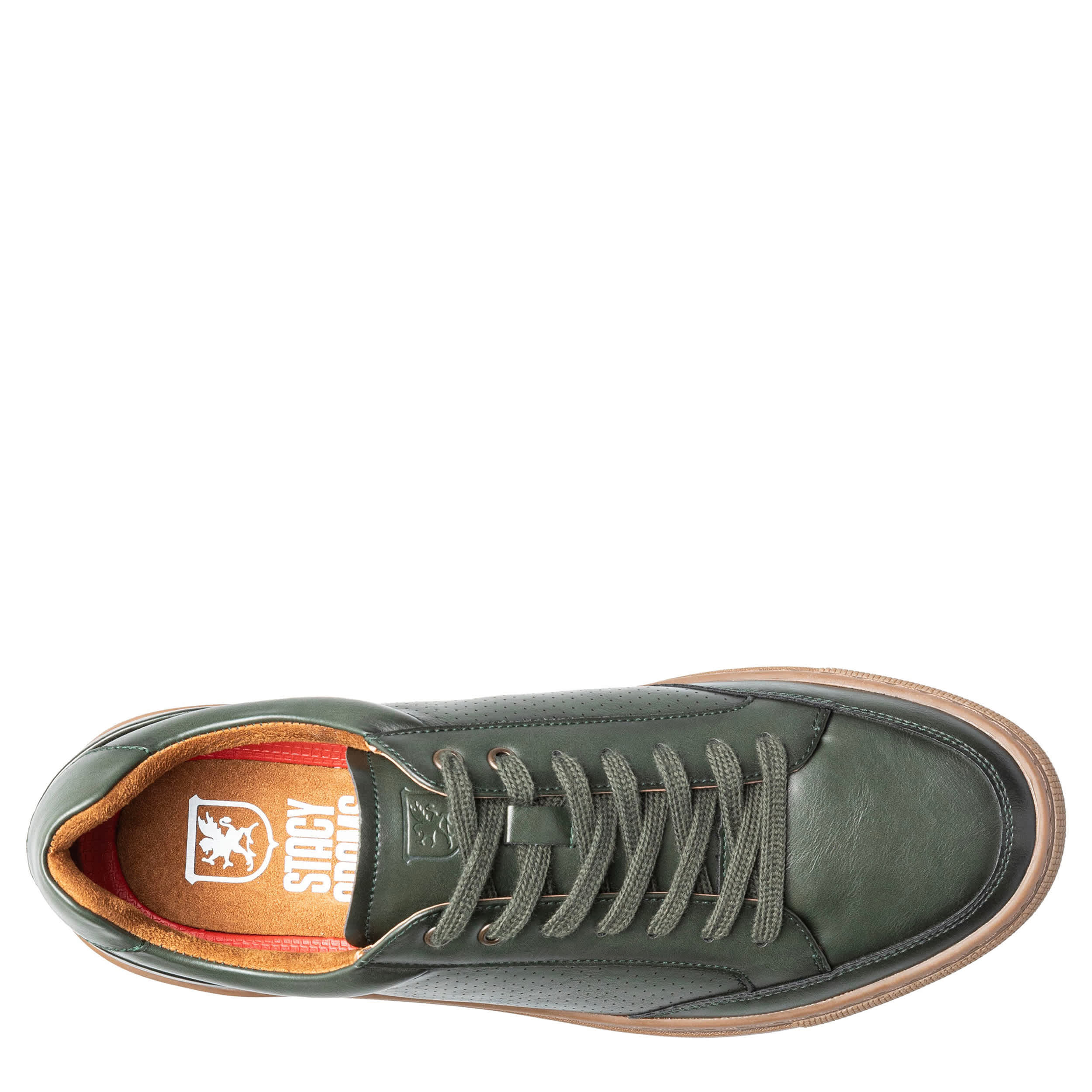 STACY ADAMS-MENS DORIAN FASHION SNEAKERS-DARK GREEN & 