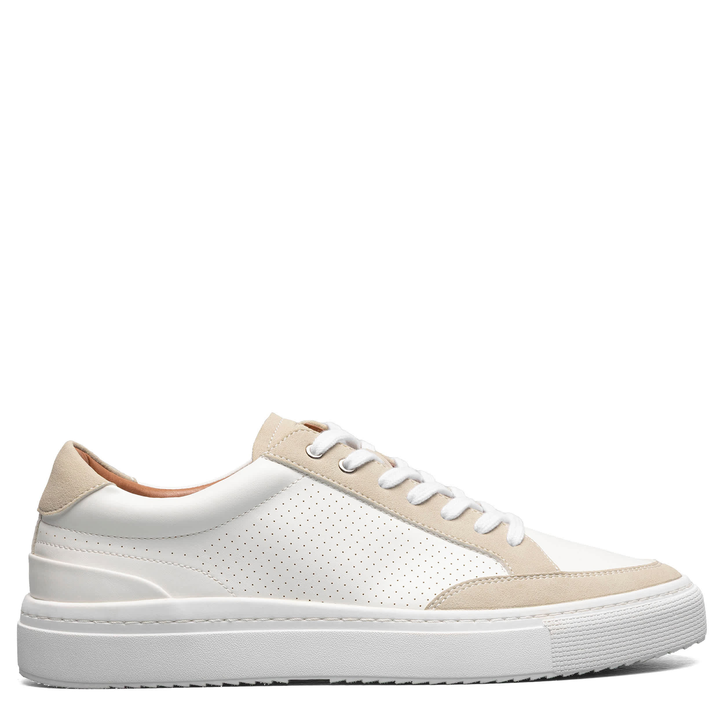 STACY ADAMS-MENS DORIAN FASHION SNEAKERS-WHITE & 