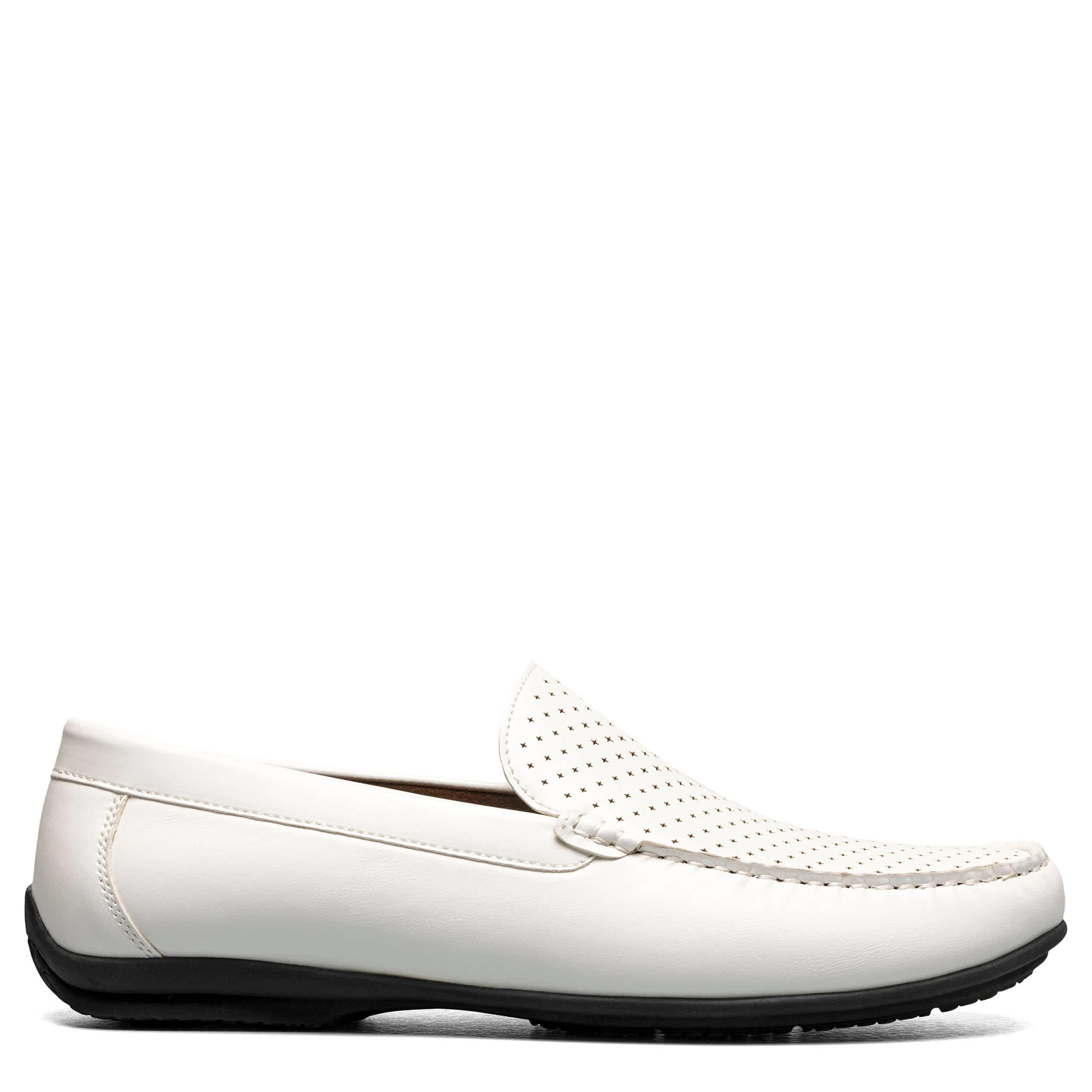 STACY ADAMS-MENS CONROY LOAFER-WHITE & 
