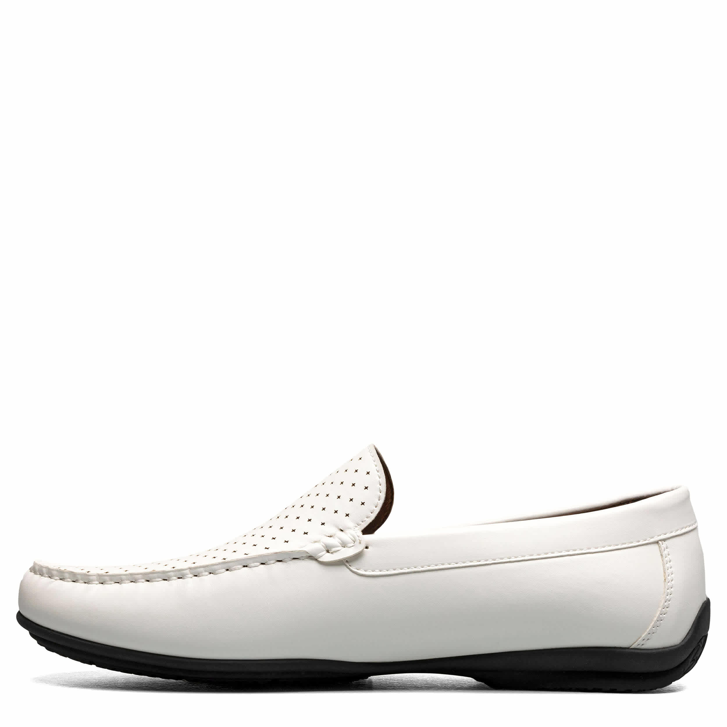 STACY ADAMS-MENS CONROY LOAFER-WHITE & 