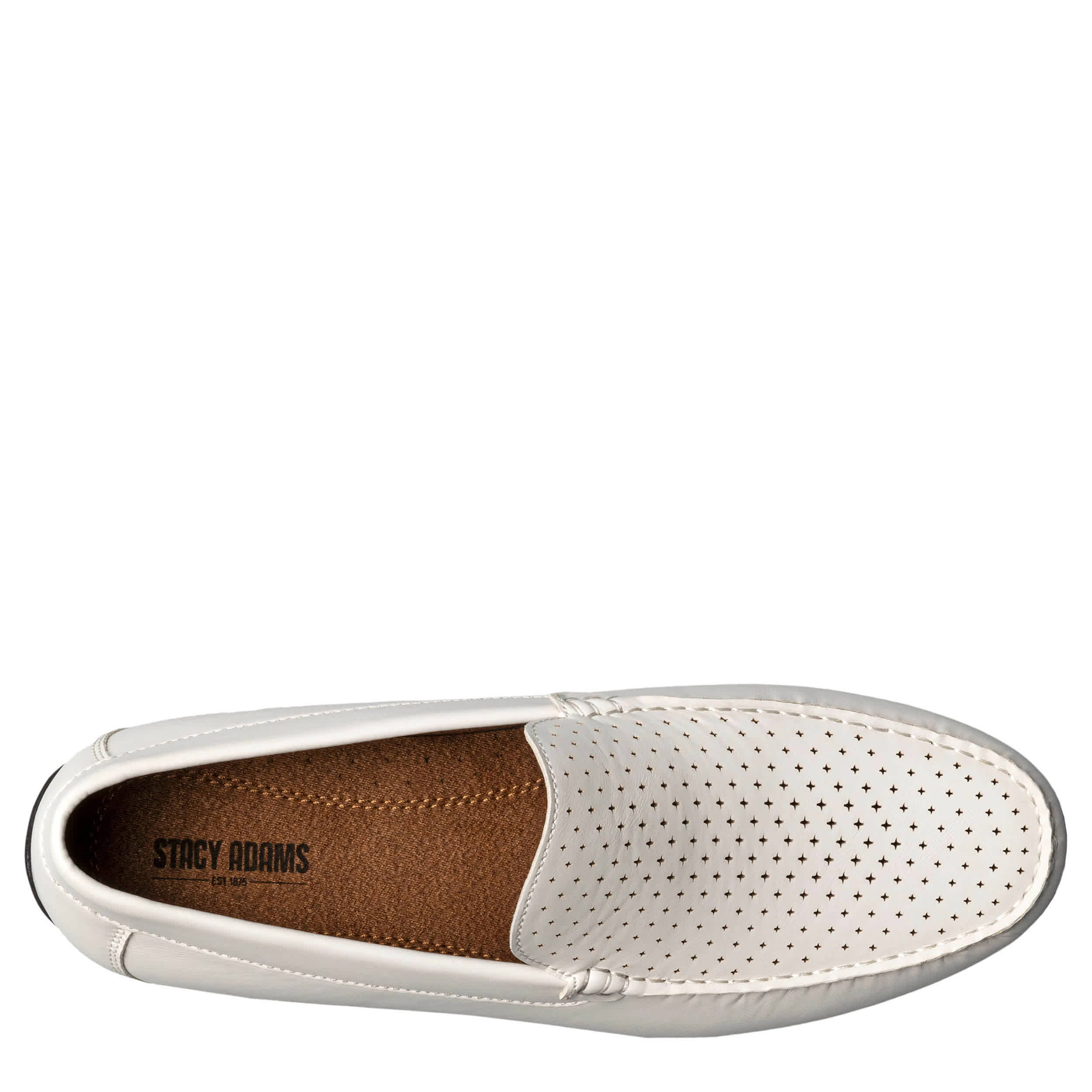 STACY ADAMS-MENS CONROY LOAFER-WHITE & 