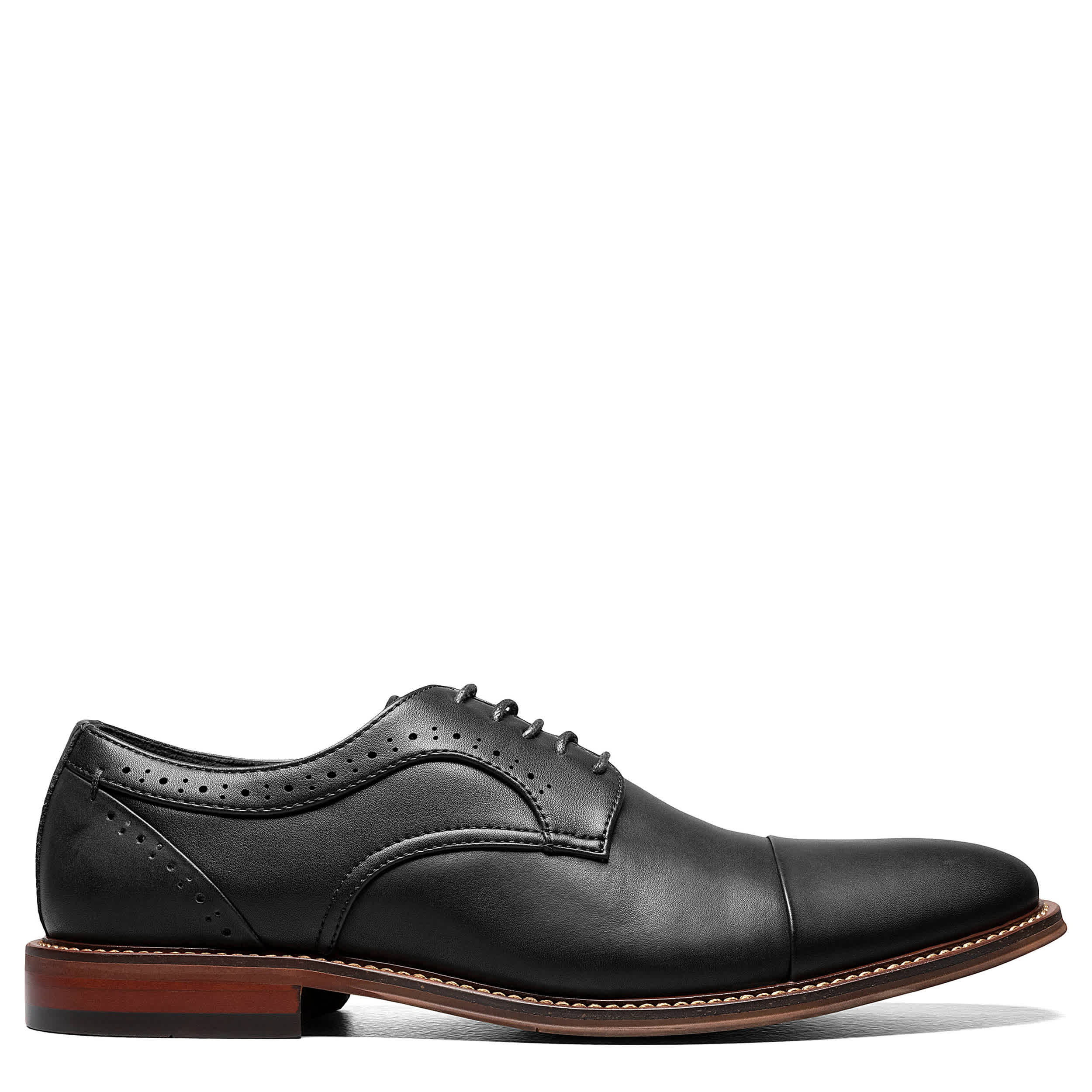 STACY ADAMS-MENS MADDOX OXFORD-BLACK & 