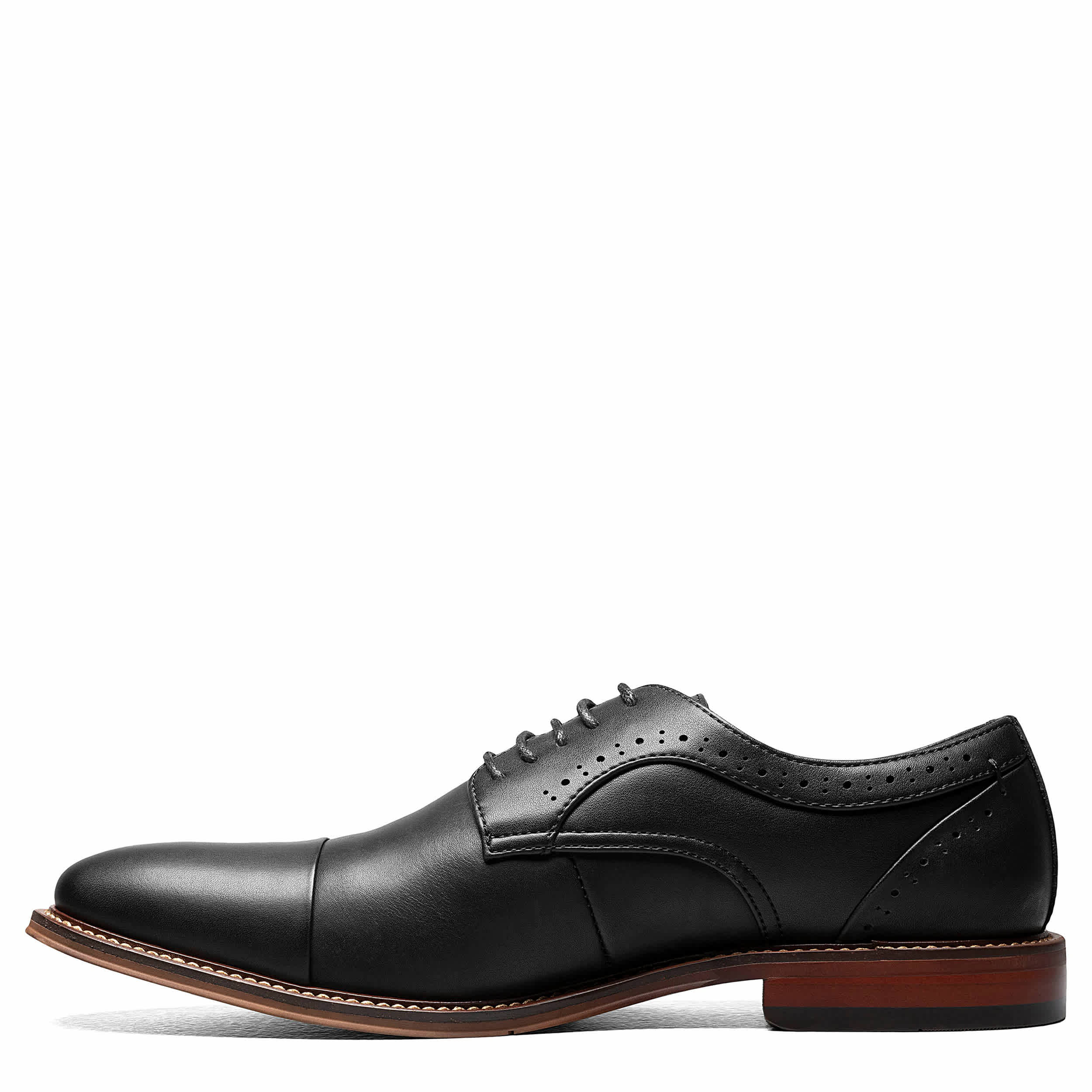 STACY ADAMS-MENS MADDOX OXFORD-BLACK & 