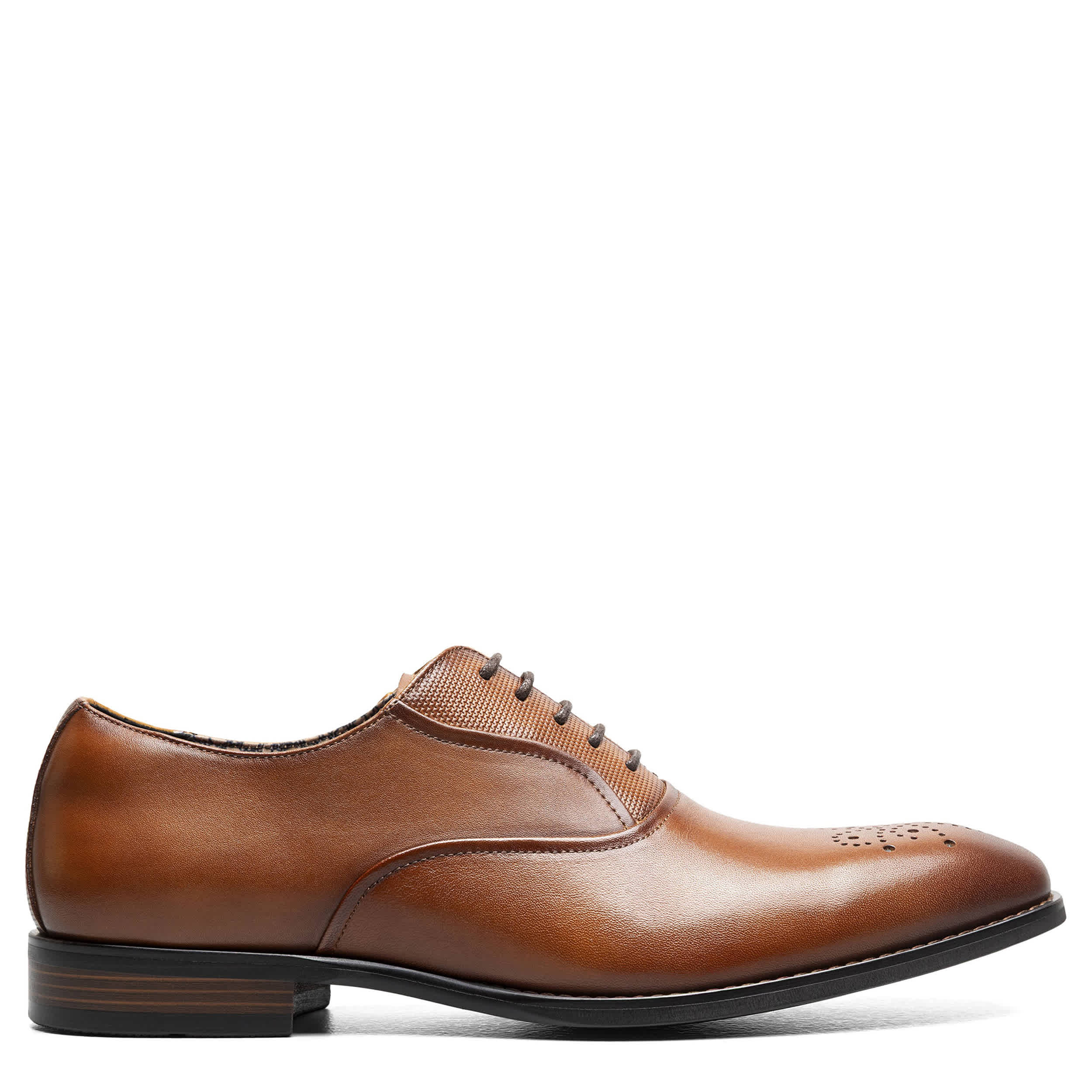 STACY ADAMS-MENS LANGFORD OXFORDS-COGNAC & 