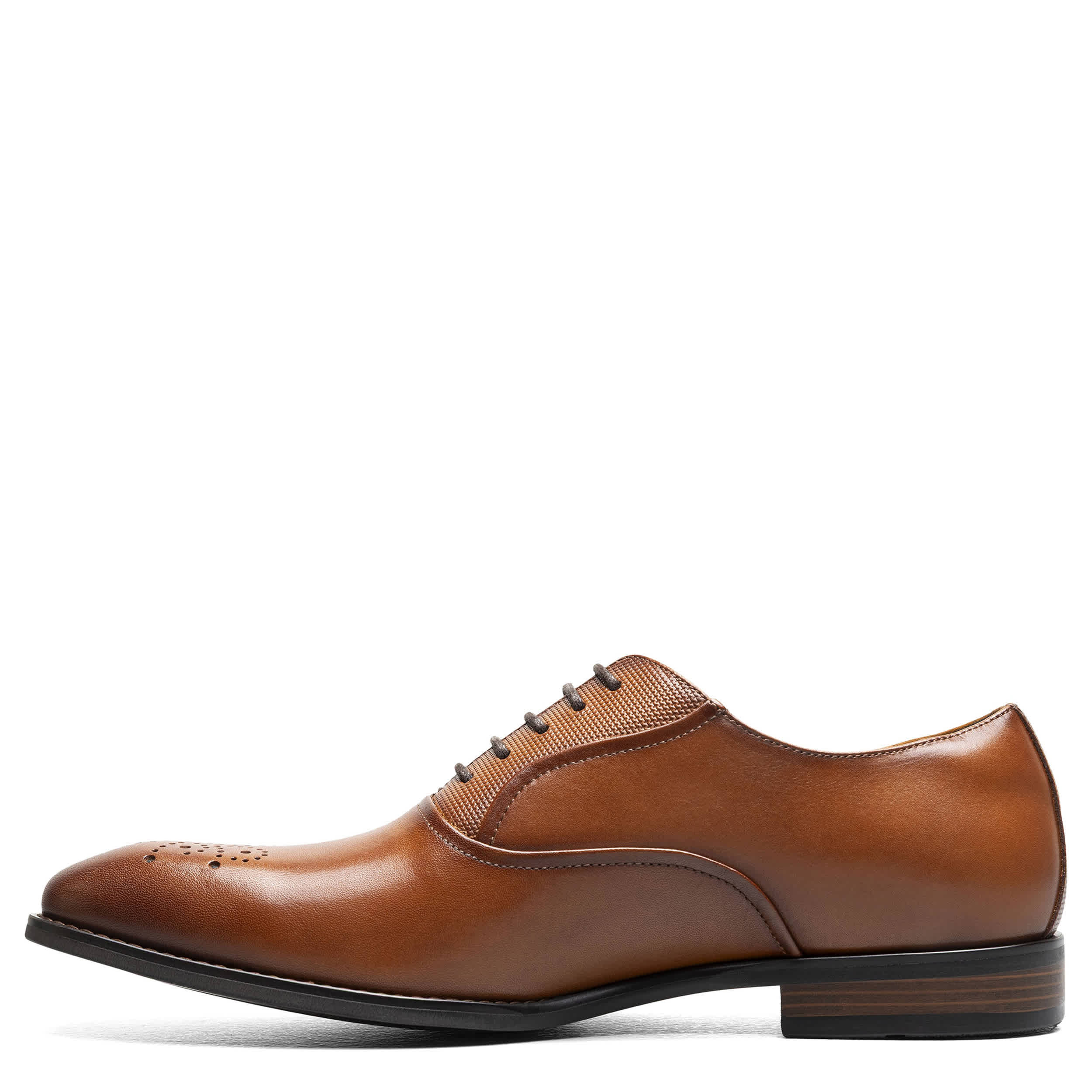 STACY ADAMS-MENS LANGFORD OXFORDS-COGNAC & 