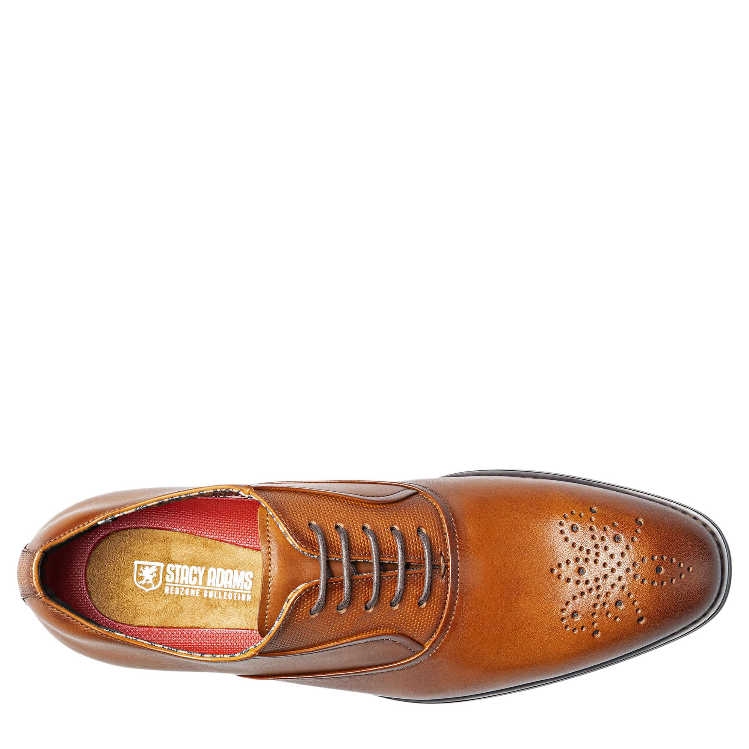 STACY ADAMS-MENS LANGFORD OXFORDS-COGNAC & 
