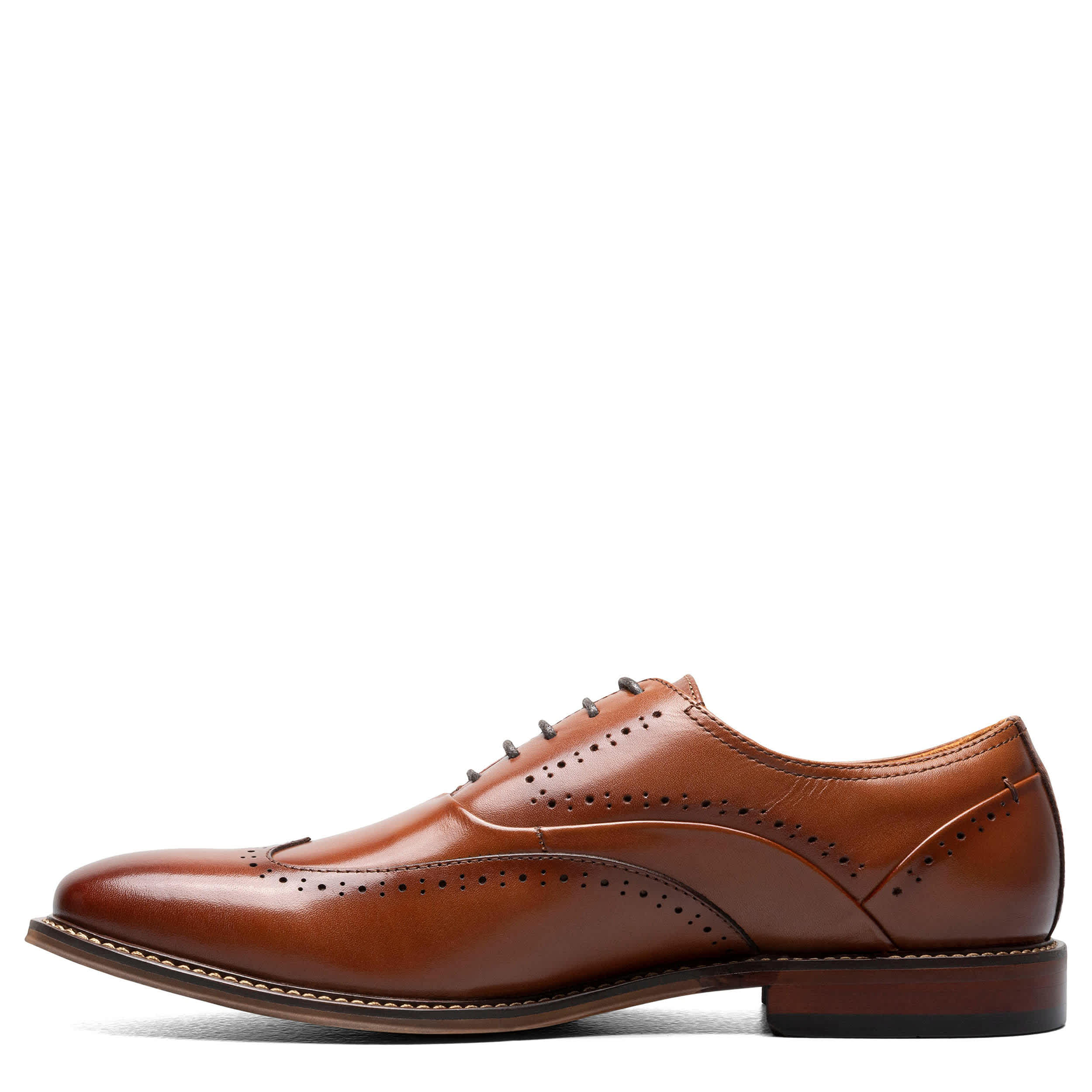 STACY ADAMS-MENS MACARTHUR OXFORDS-COGNAC & 