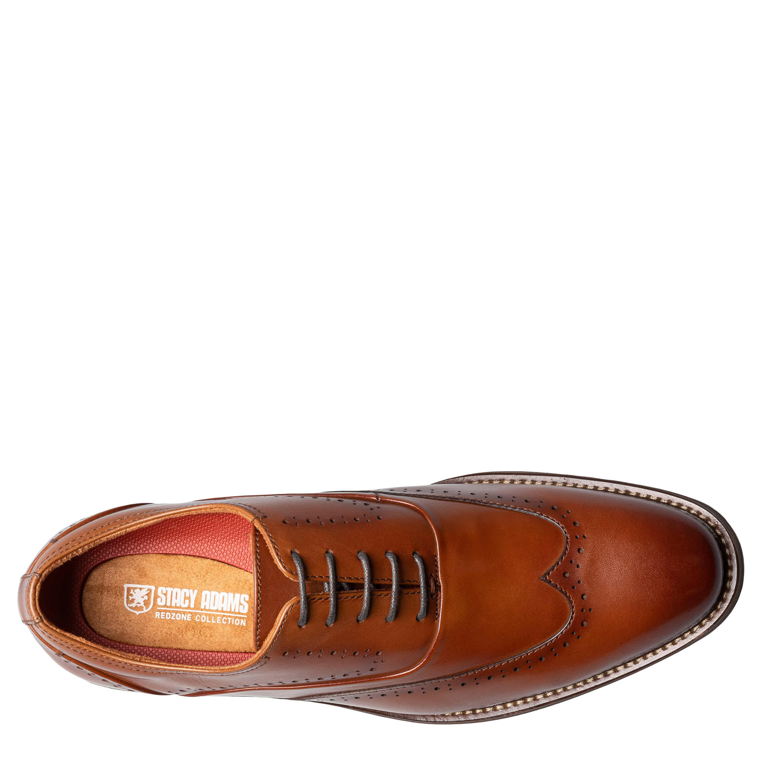 STACY ADAMS-MENS MACARTHUR OXFORDS-COGNAC & 