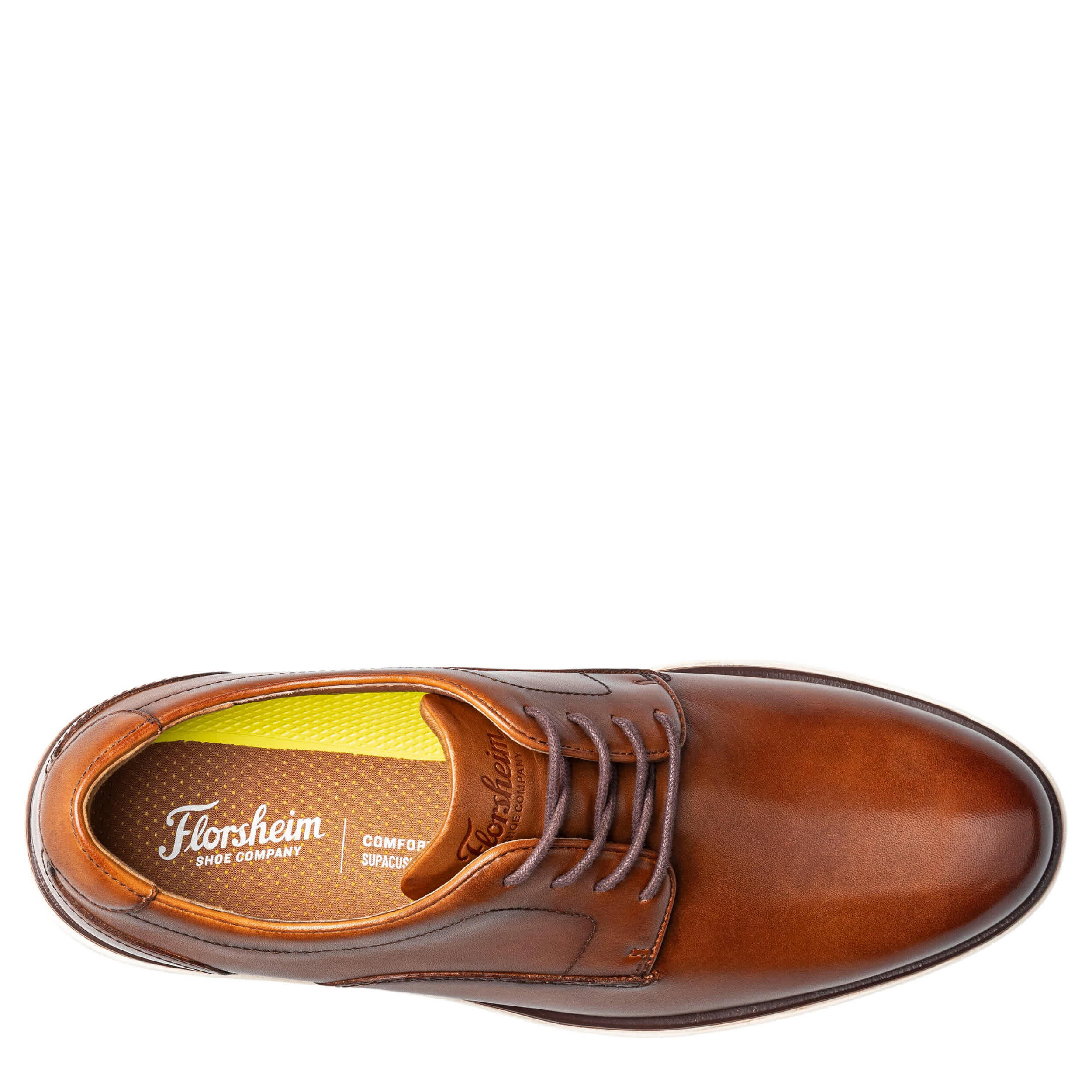 FLORSHEIM-MENS AVENUE PLAIN TOE OXFORD-COGNAC & 