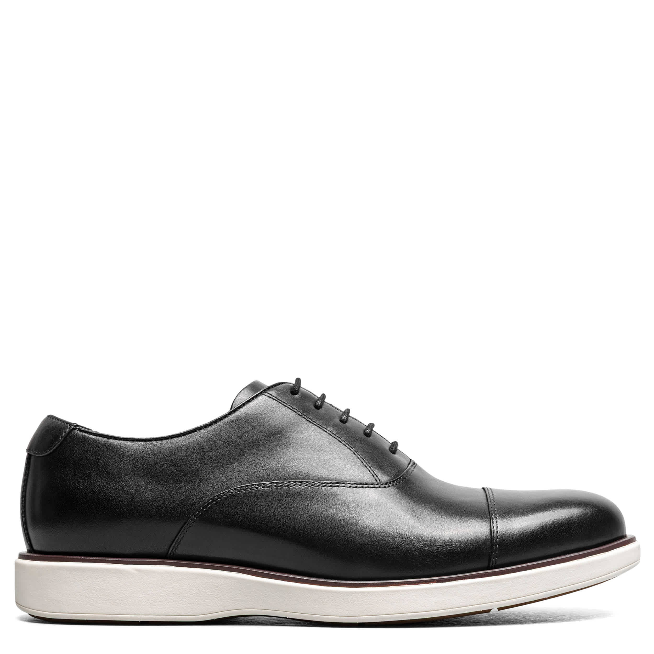 FLORSHEIM-MENS AVENUE CAP TOE OXFORD-BLACK & WHITE
