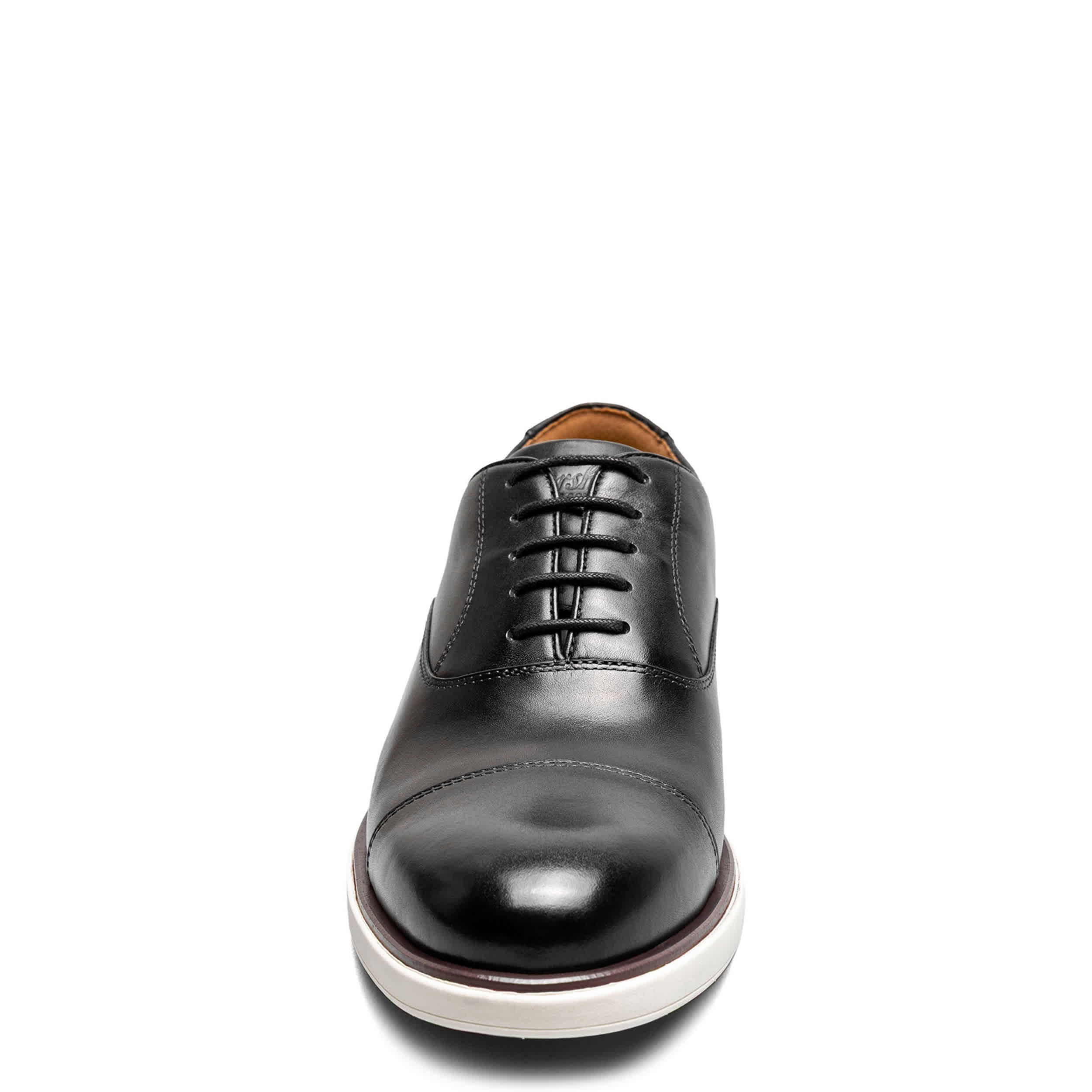FLORSHEIM-MENS AVENUE CAP TOE OXFORD-BLACK & WHITE