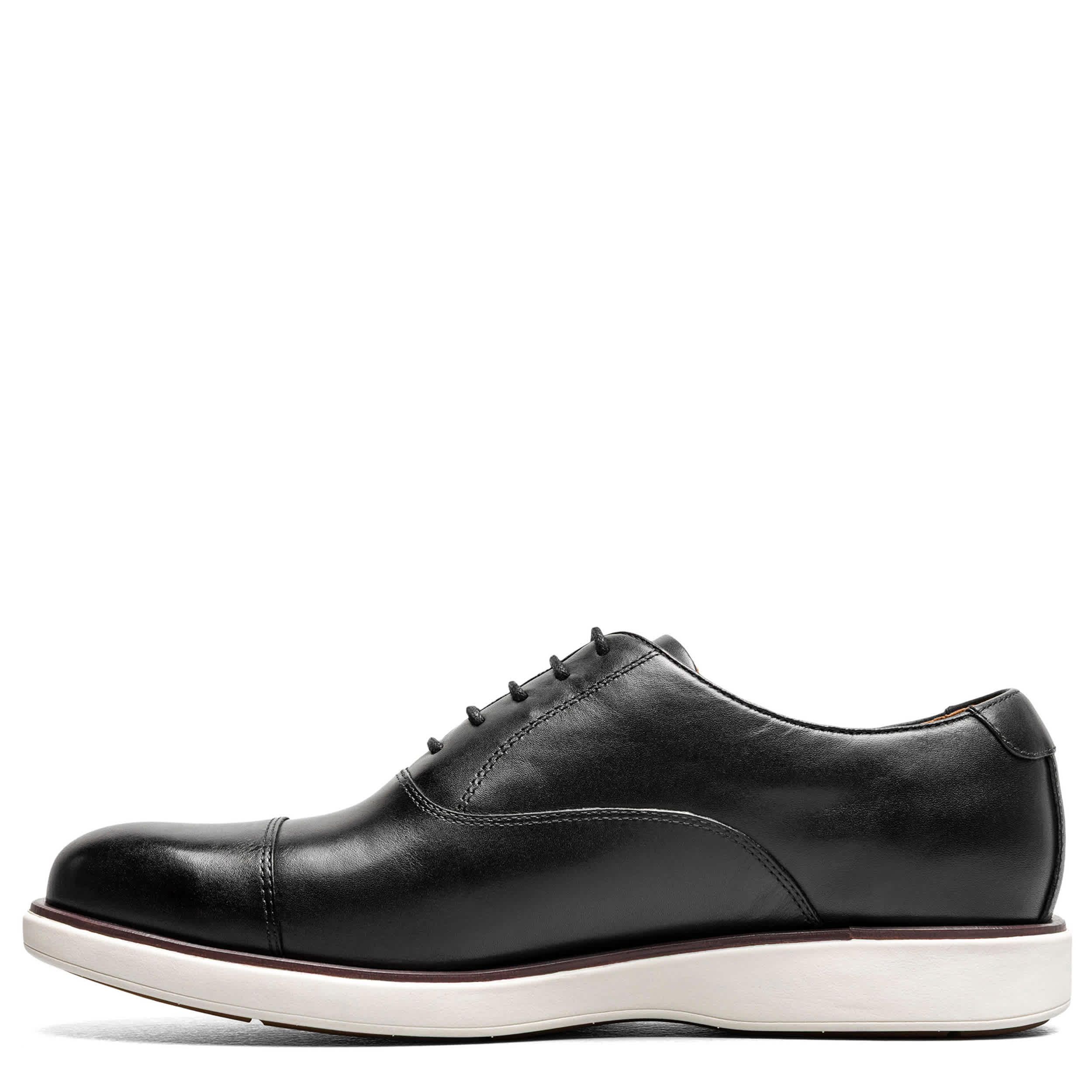 FLORSHEIM-MENS AVENUE CAP TOE OXFORD-BLACK & WHITE