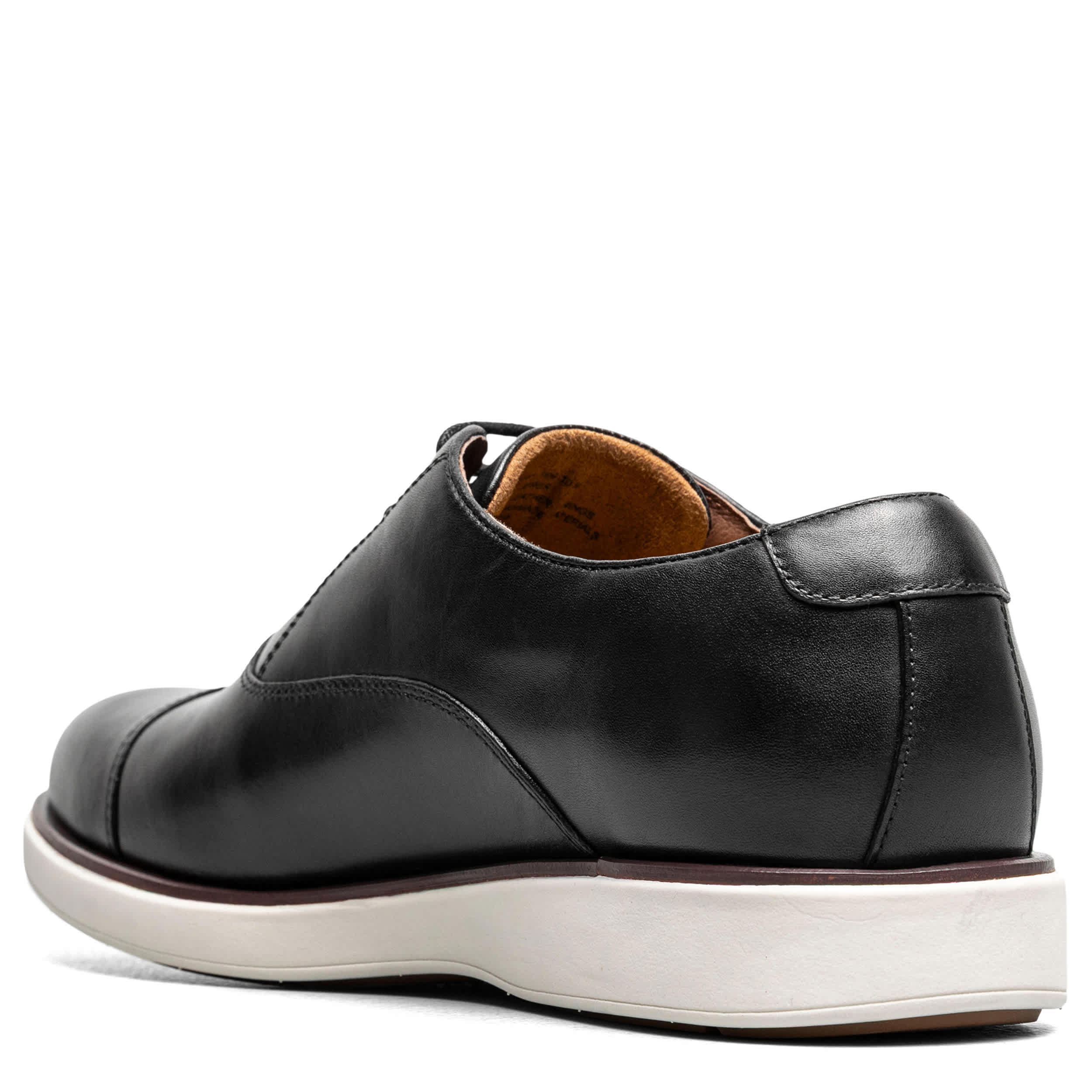 FLORSHEIM-MENS AVENUE CAP TOE OXFORD-BLACK & WHITE