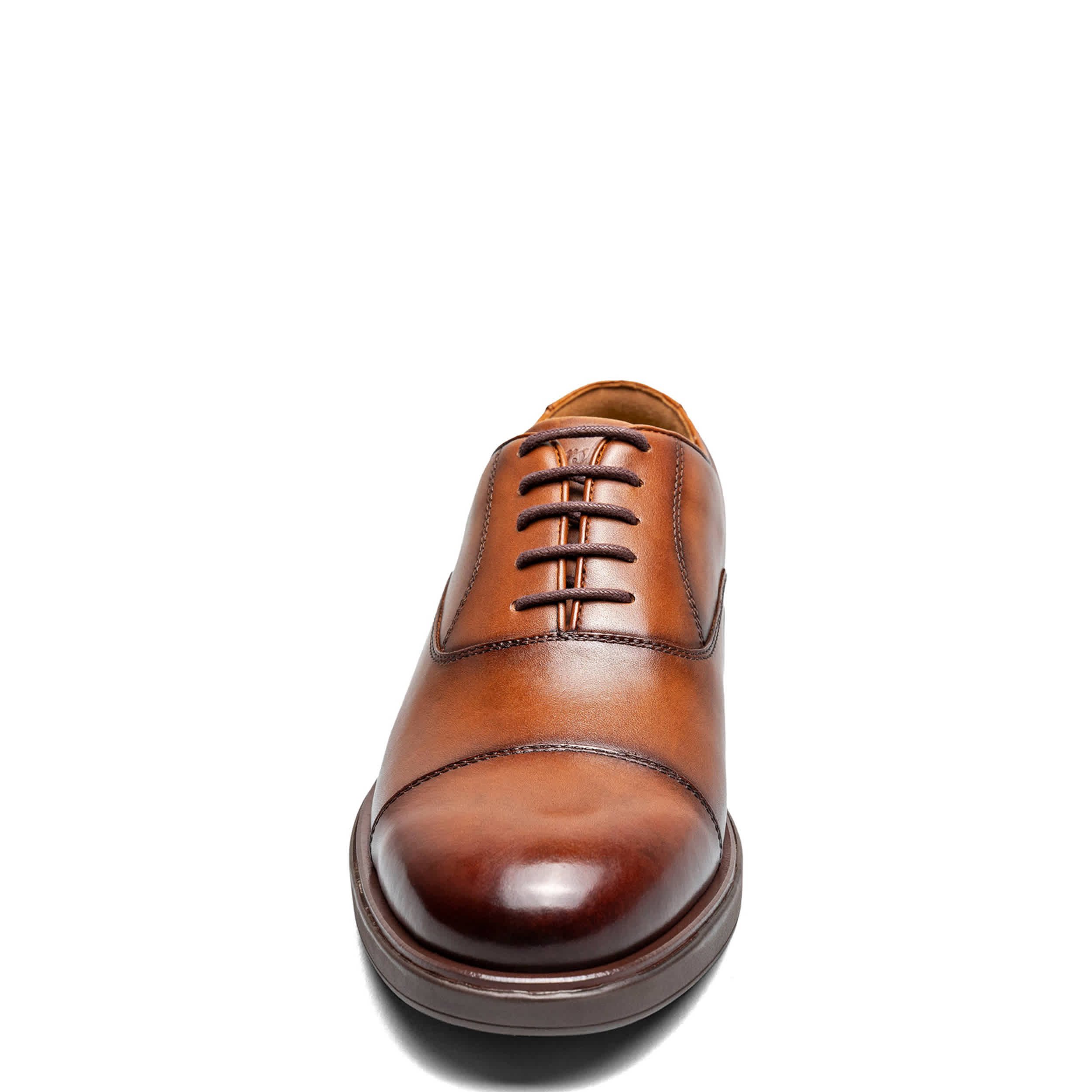 FLORSHEIM-MENS AVENUE CAP TOE OXFORD-COGNAC & 