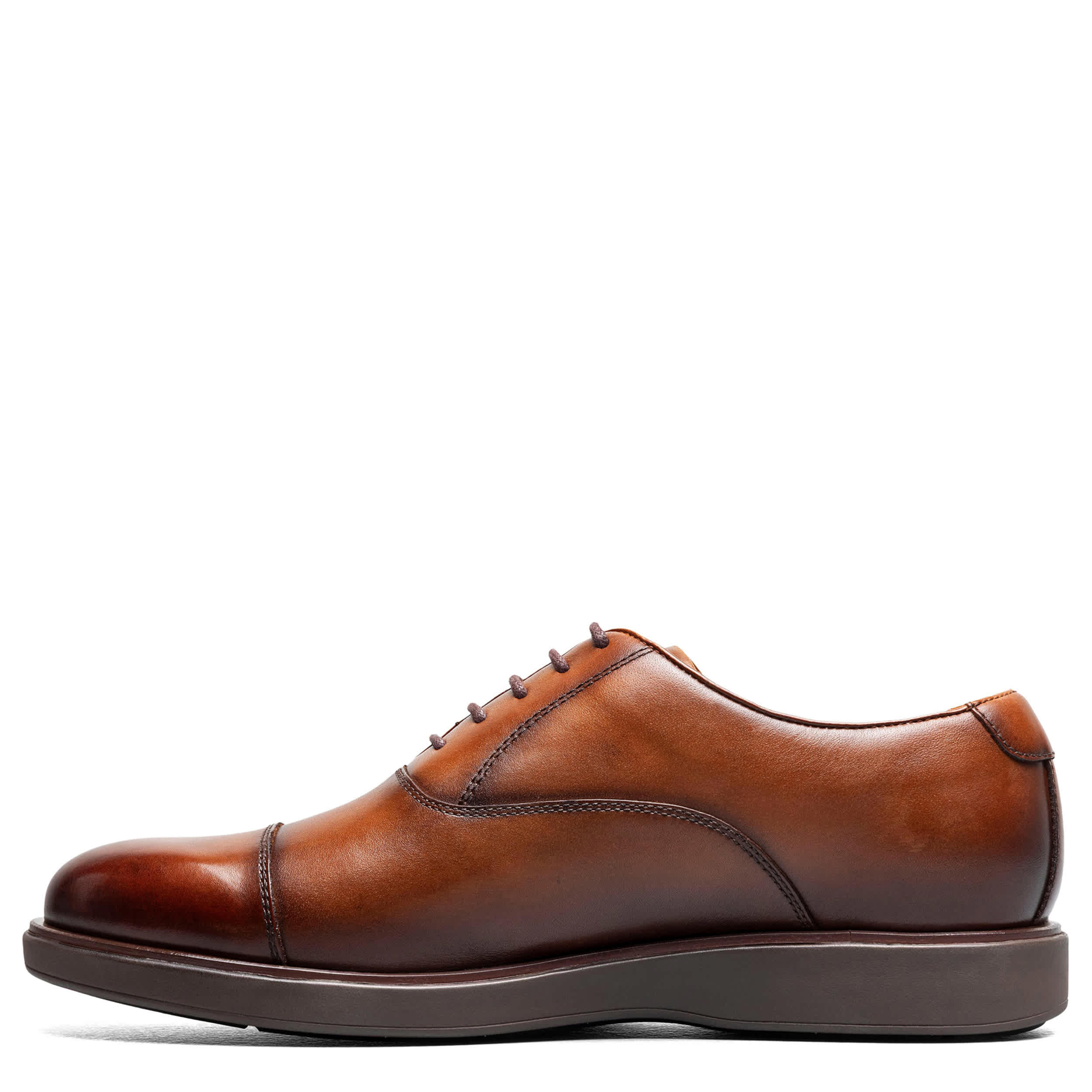 FLORSHEIM-MENS AVENUE CAP TOE OXFORD-COGNAC & 