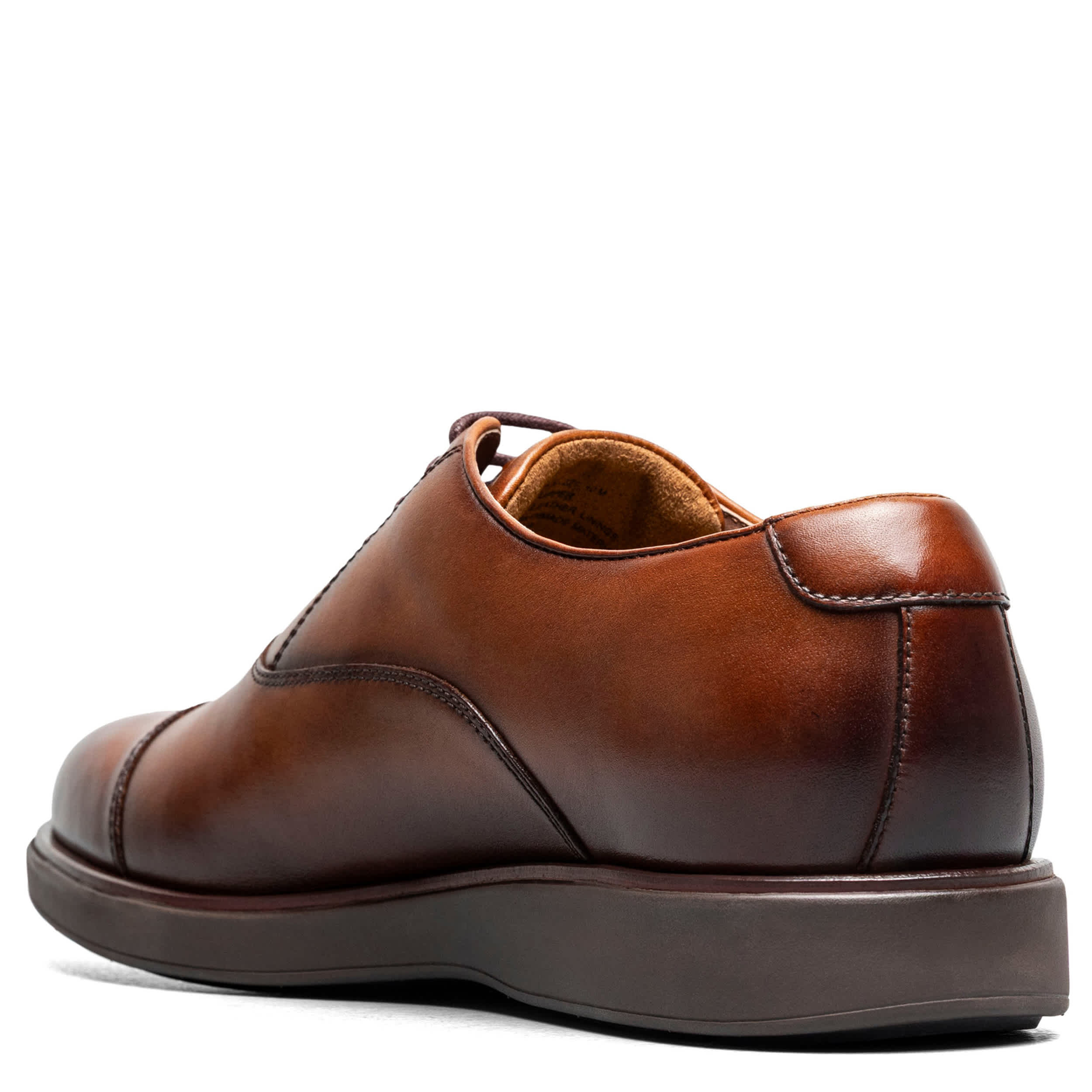 FLORSHEIM-MENS AVENUE CAP TOE OXFORD-COGNAC & 