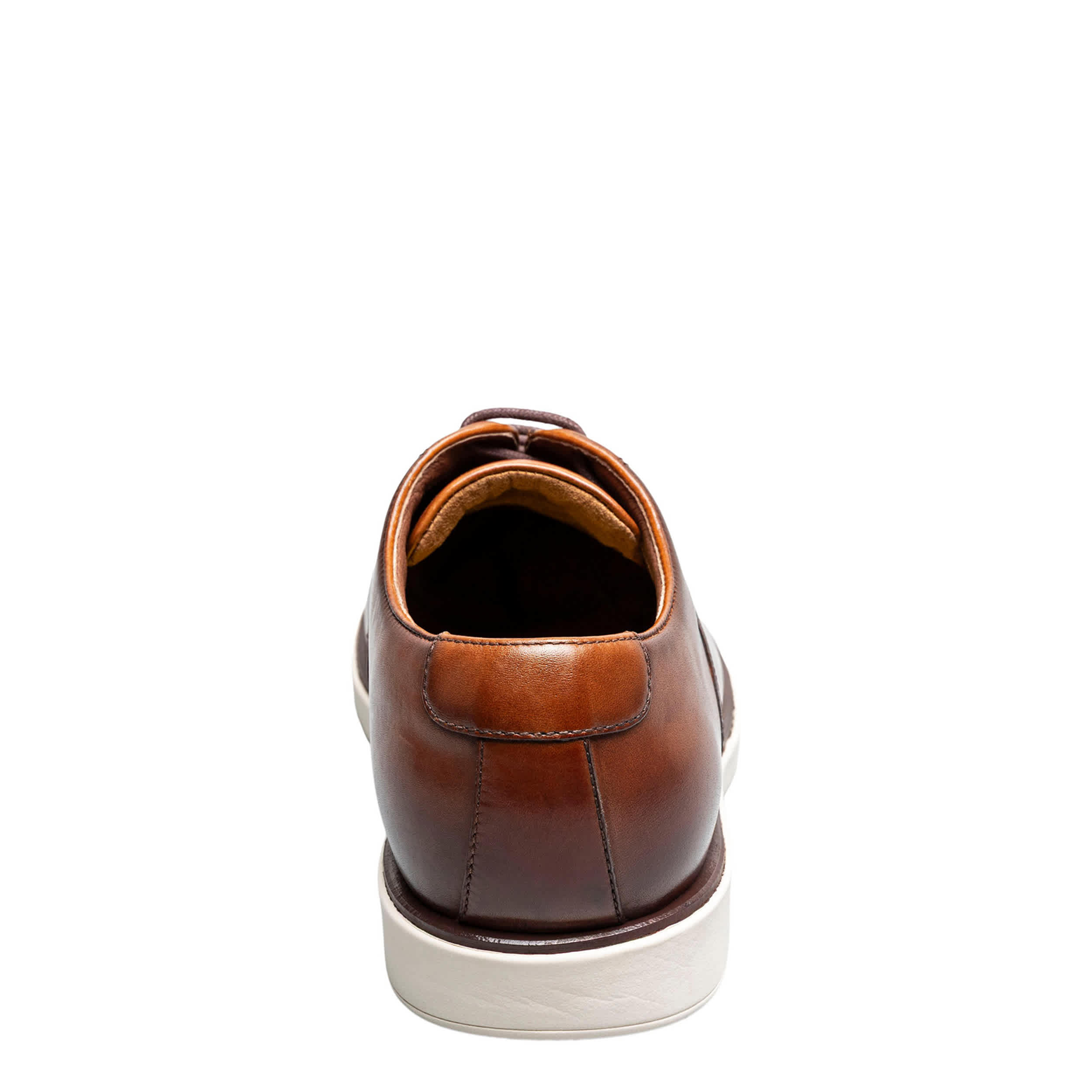 FLORSHEIM-MENS AVENUE CAP TOE OXFORD-COGNAC & WHITE