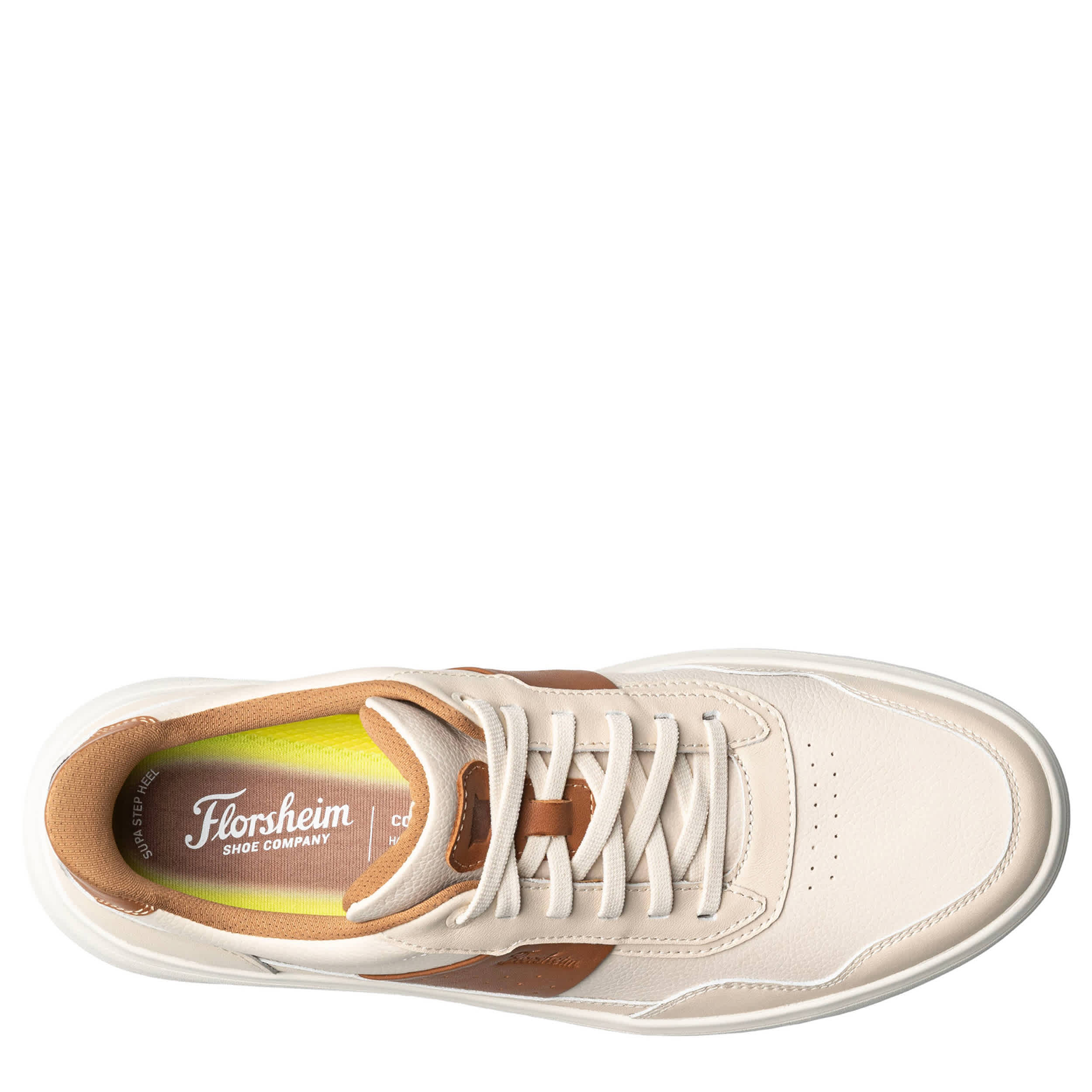 FLORSHEIM-MENS CROSSTOUR HANDS FREE SNEAKER-OFF WHITE & COGNAC
