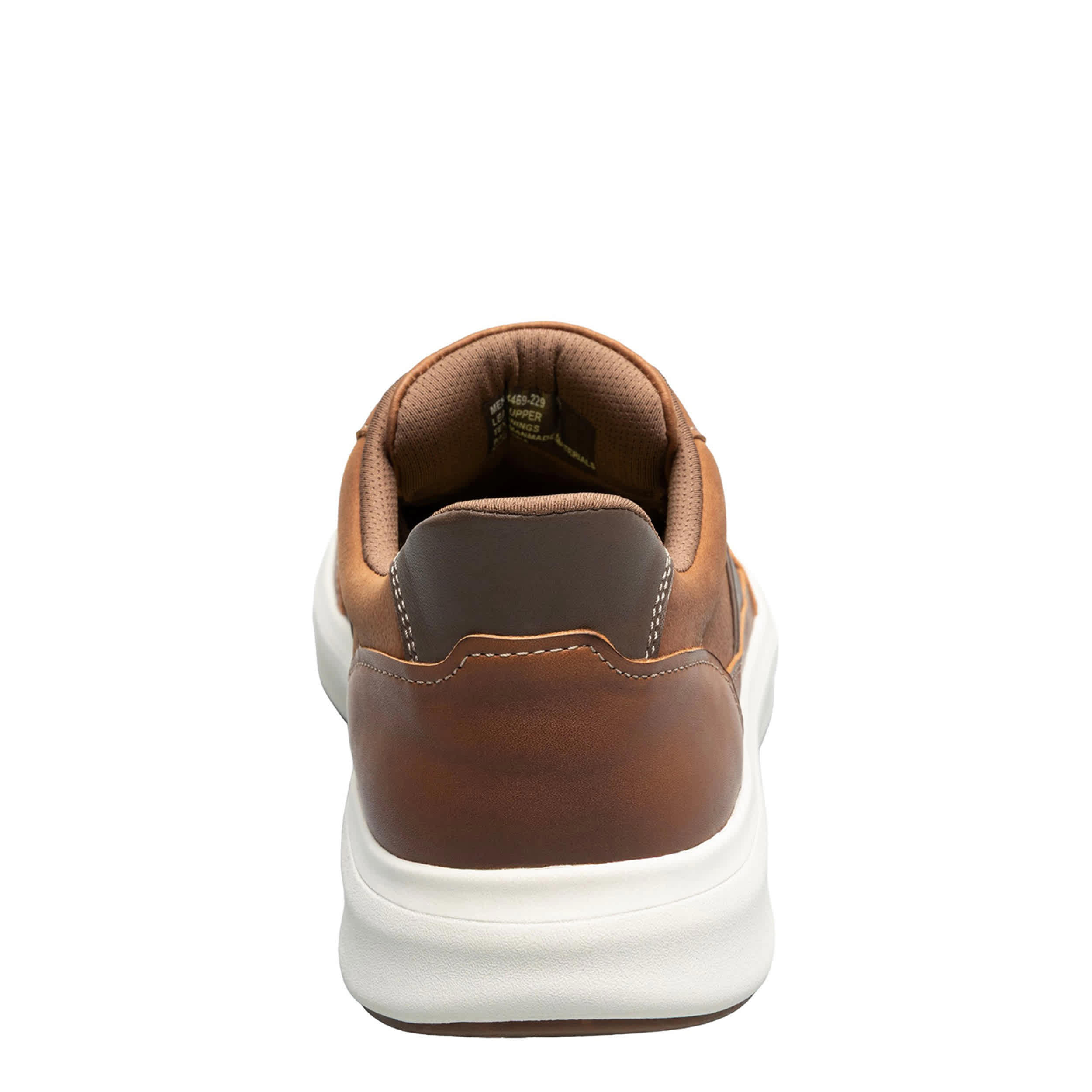 FLORSHEIM-MENS CROSSTOUR HANDS FREE SNEAKER-COGNAC & WHITE