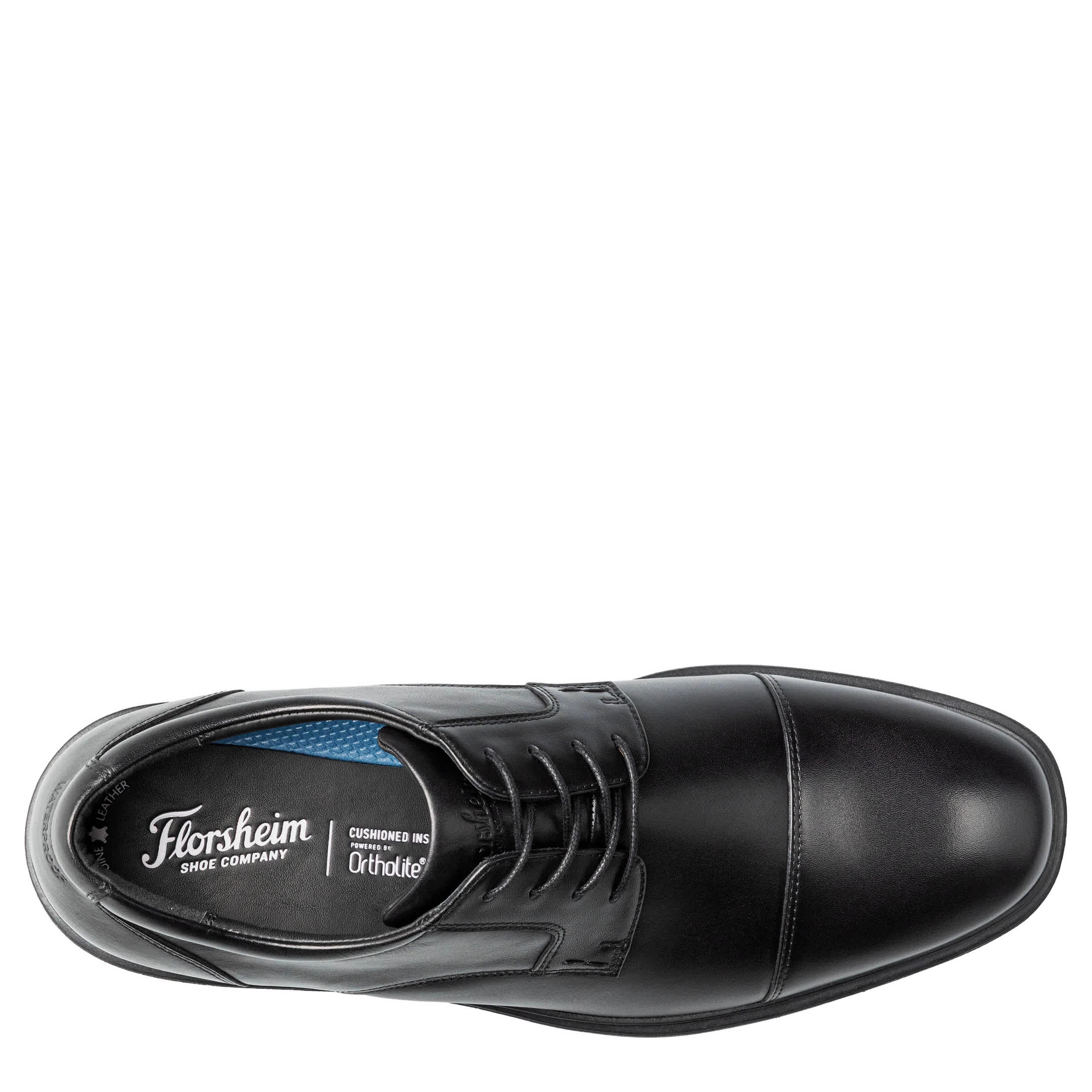 FLORSHEIM-MENS FORECAST II WATERPROOF CAP TOE OXFORD-BLACK & 
