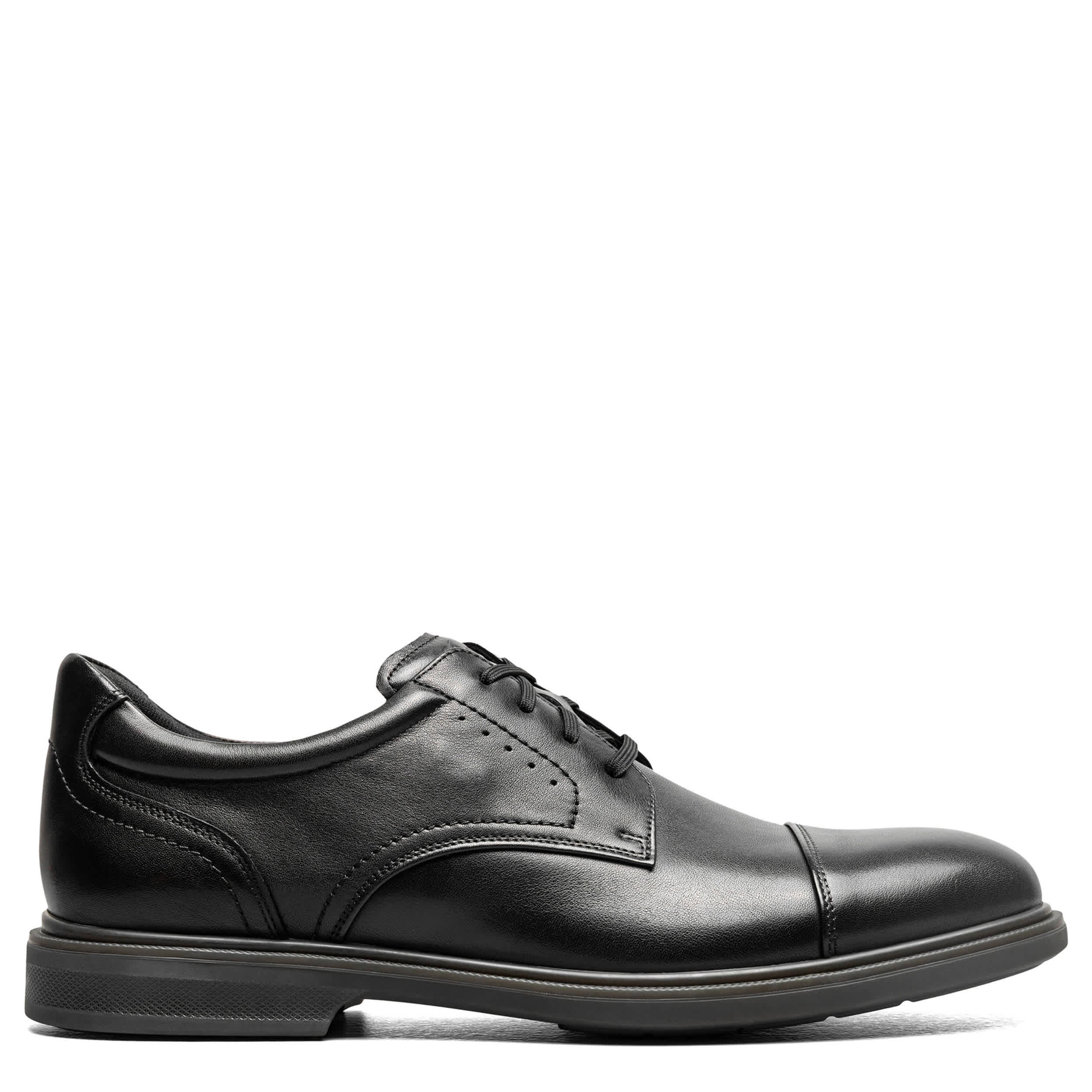 FLORSHEIM-MENS HIGHRISE CAP TOE HANDS FREE OXFORD-BLACK & 