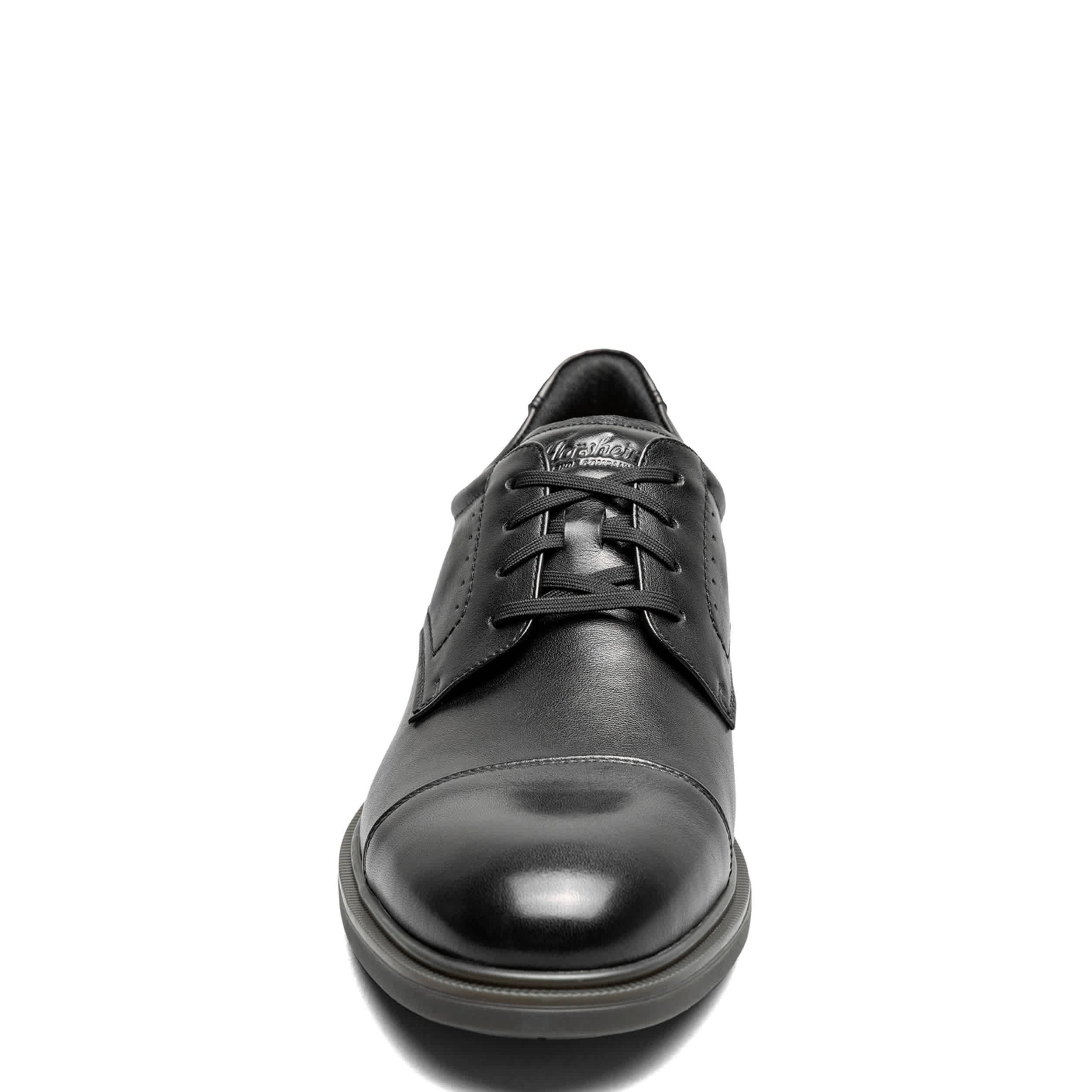 FLORSHEIM-MENS HIGHRISE CAP TOE HANDS FREE OXFORD-BLACK & 