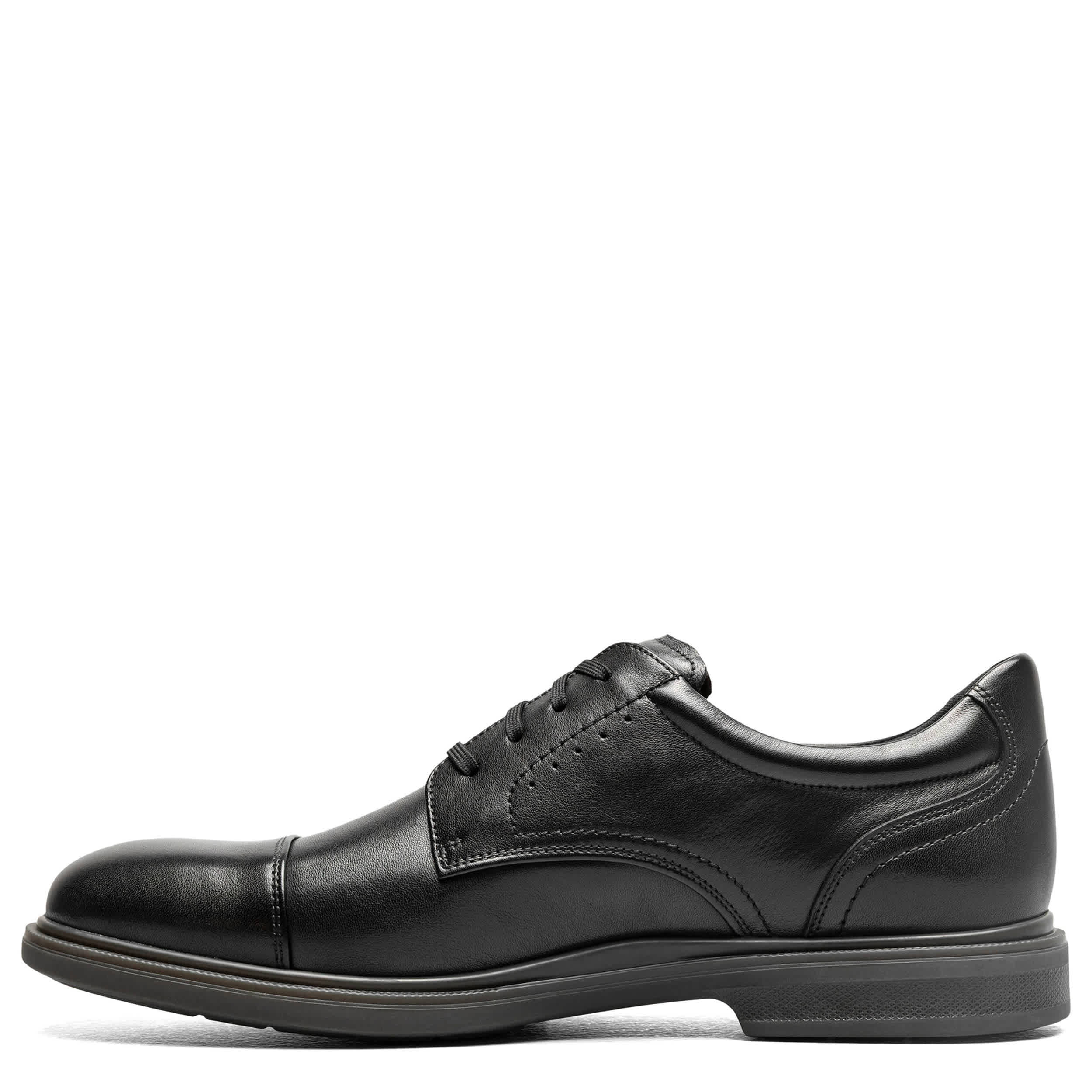 FLORSHEIM-MENS HIGHRISE CAP TOE HANDS FREE OXFORD-BLACK & 