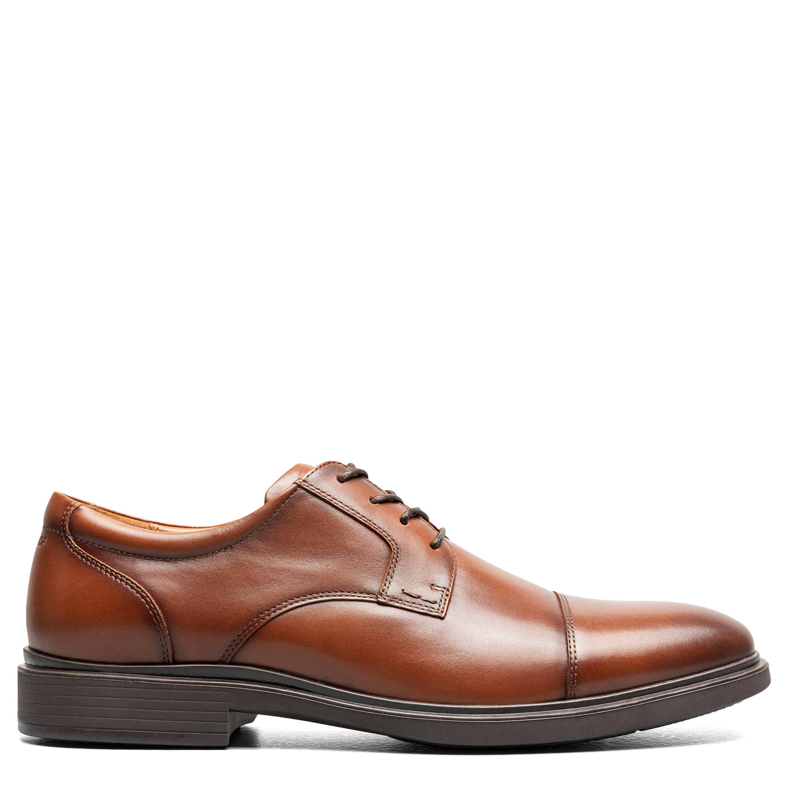 FLORSHEIM-MENS FORECAST II WATERPROOF CAP TOE OXFORD-COGNAC & 