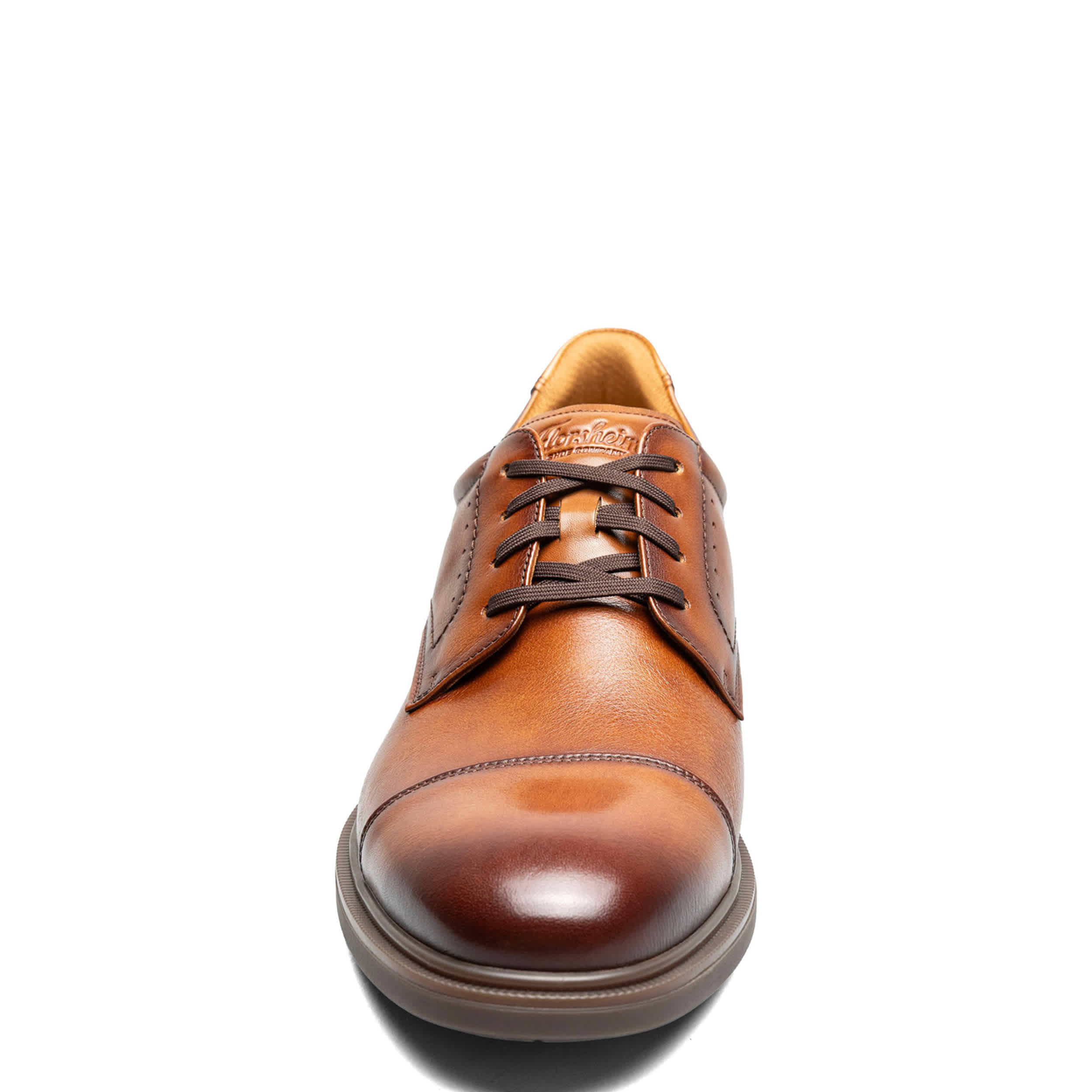 FLORSHEIM-MENS HIGHRISE CAP TOE HANDS FREE OXFORD-COGNAC & 