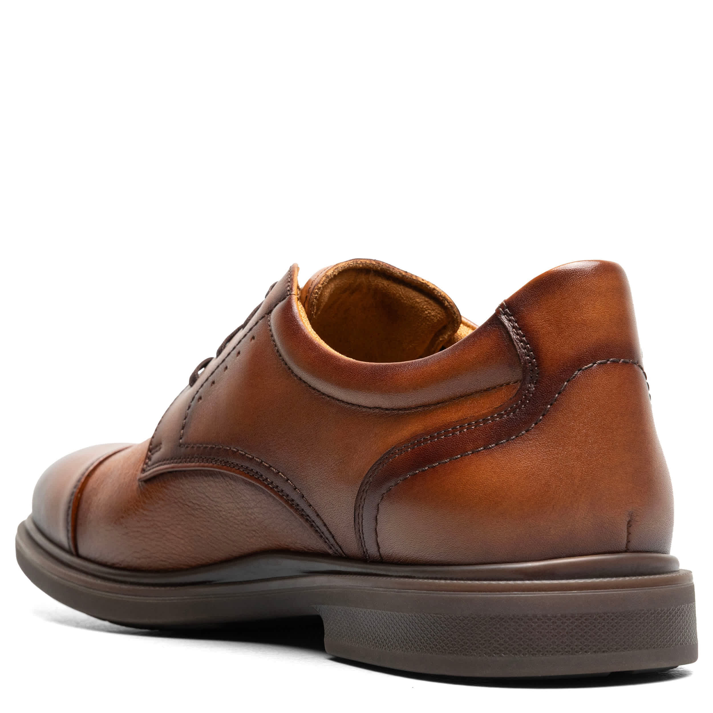 FLORSHEIM-MENS HIGHRISE CAP TOE HANDS FREE OXFORD-COGNAC & 