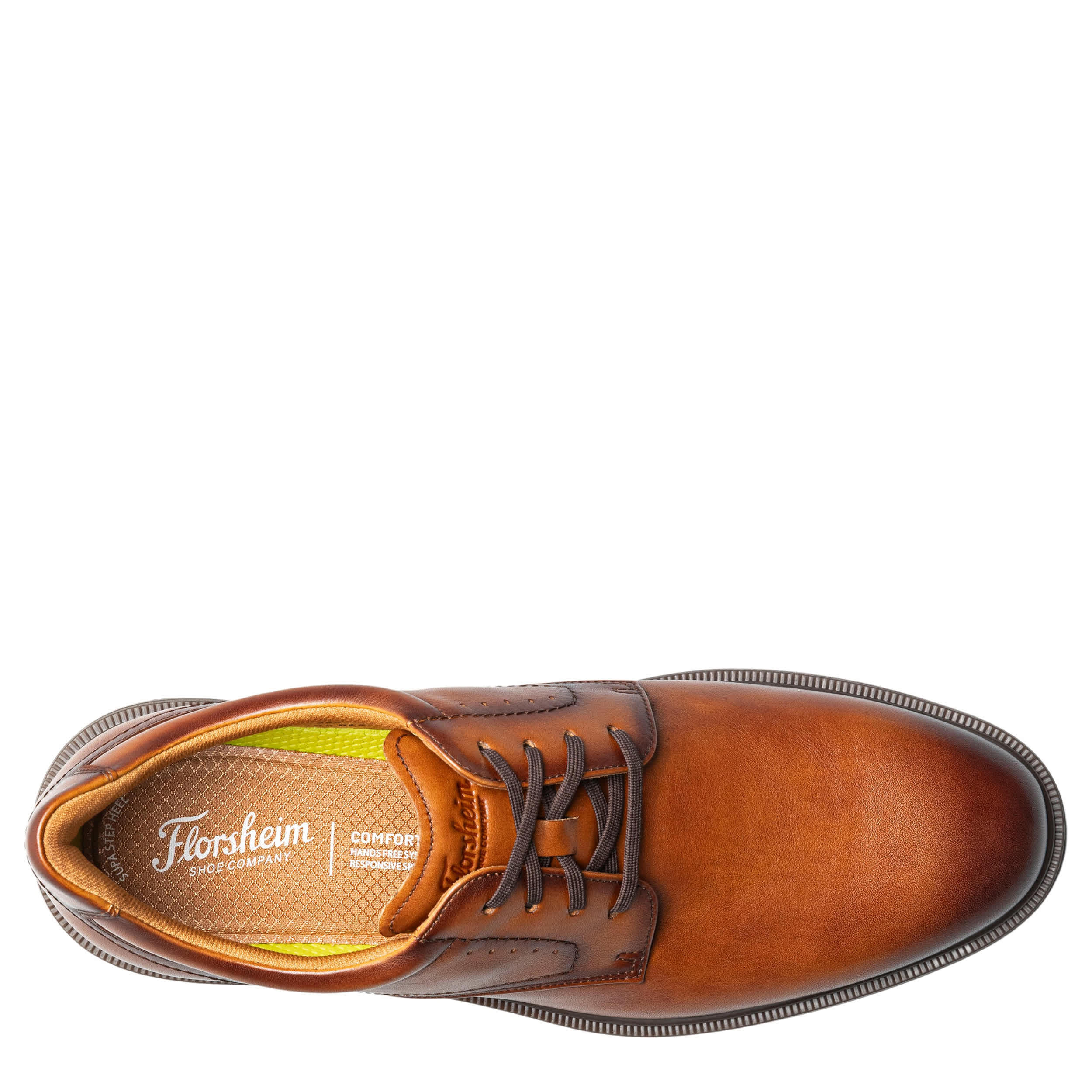 FLORSHEIM-MENS HIGHRISE HANDS FREE OXFORD-COGNAC & 
