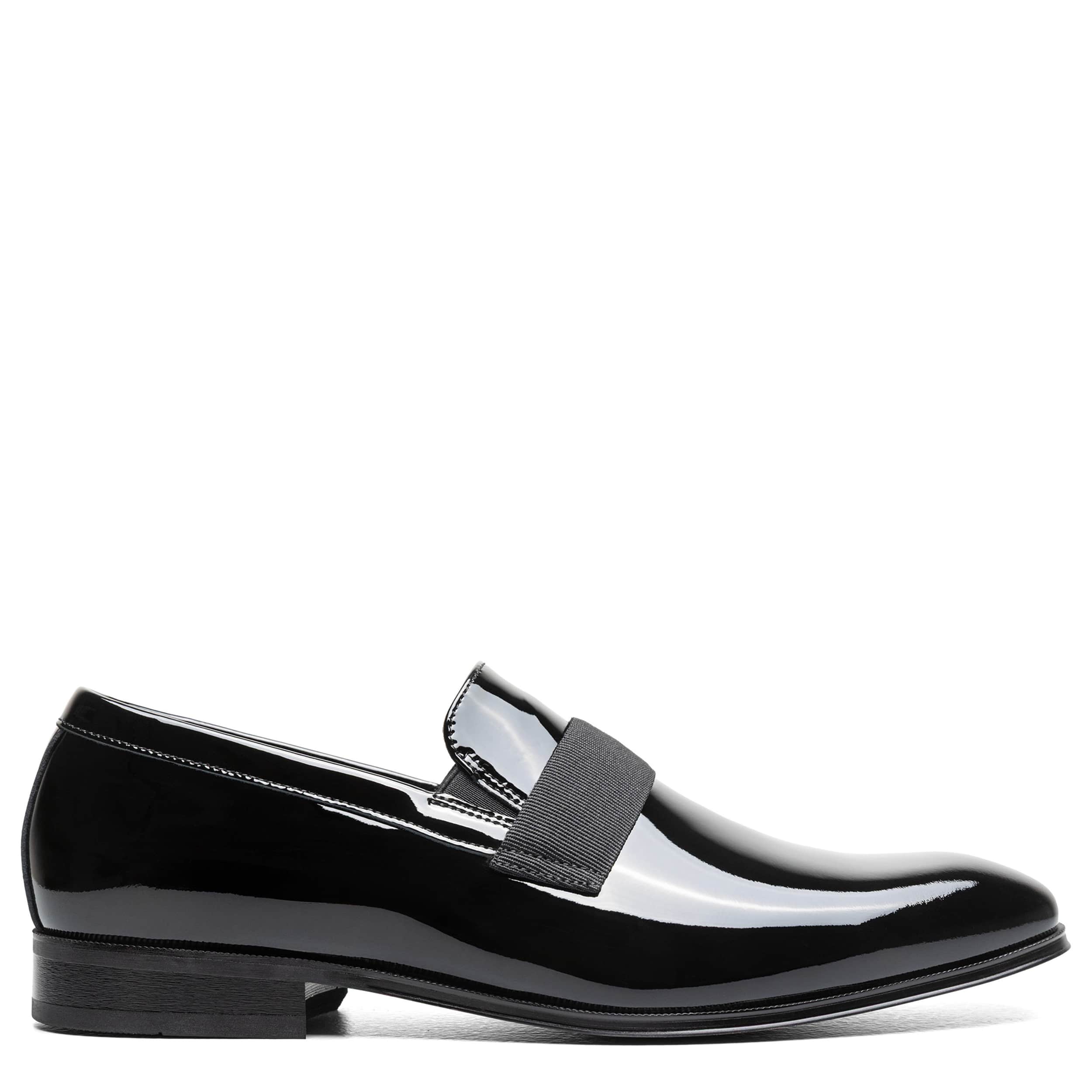 FLORSHEIM-MENS TUX STRAP SLIP ON-BLACK & 