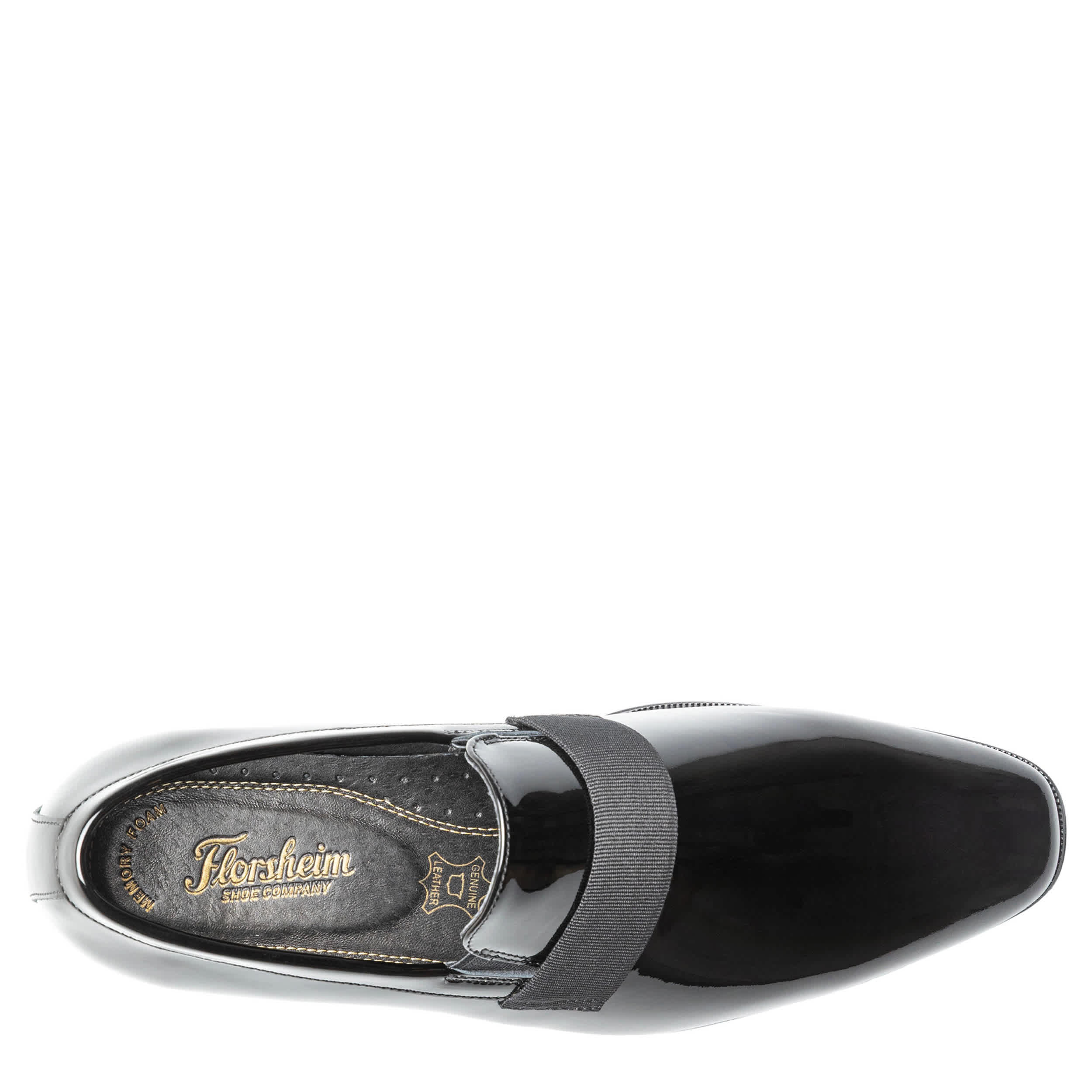 FLORSHEIM-MENS TUX STRAP SLIP ON-BLACK & 