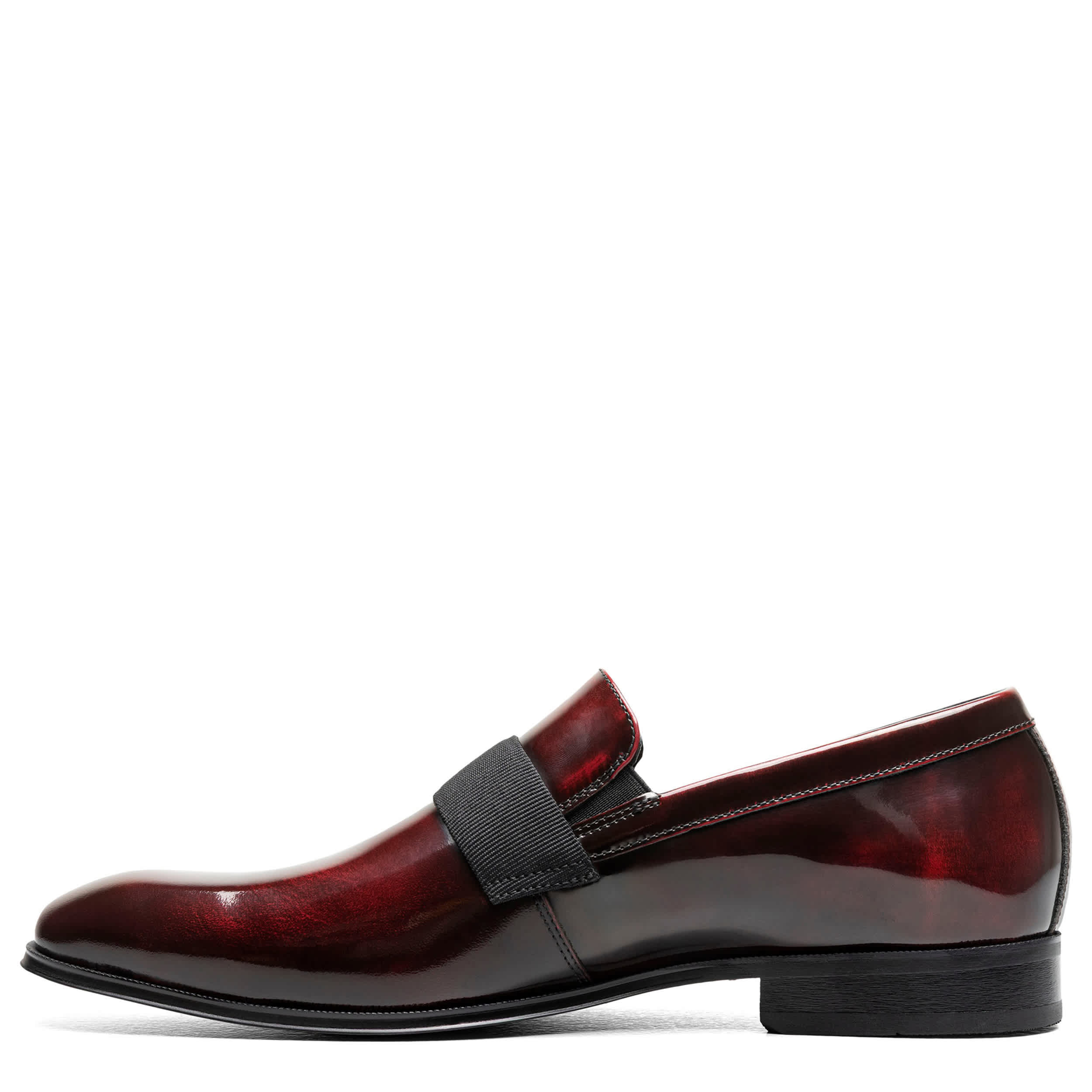 FLORSHEIM-MENS TUX STRAP SLIP ON-BURGUNDY & 