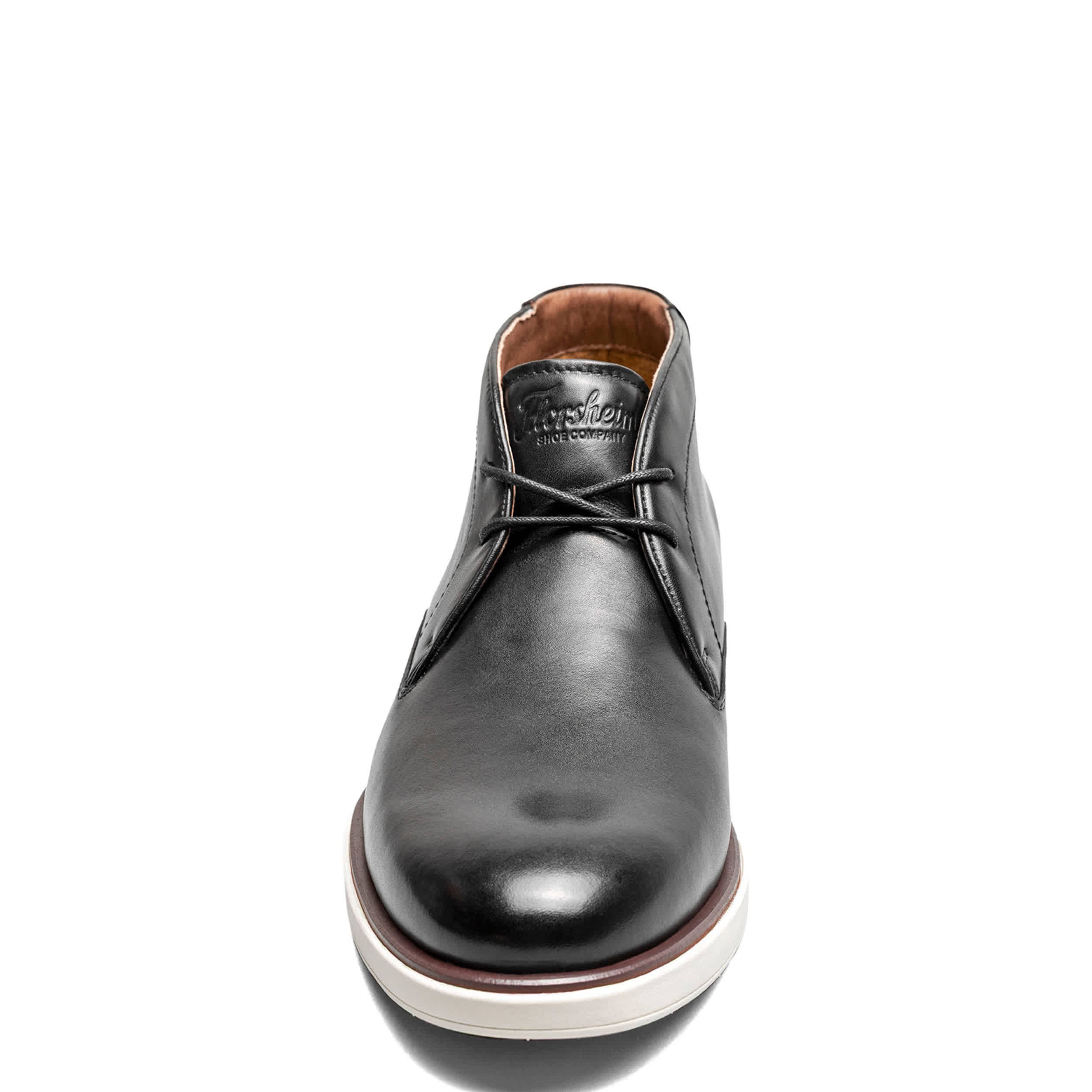 FLORSHEIM-MENS AVENUE CHUKKA BOOT-BLACK & WHITE