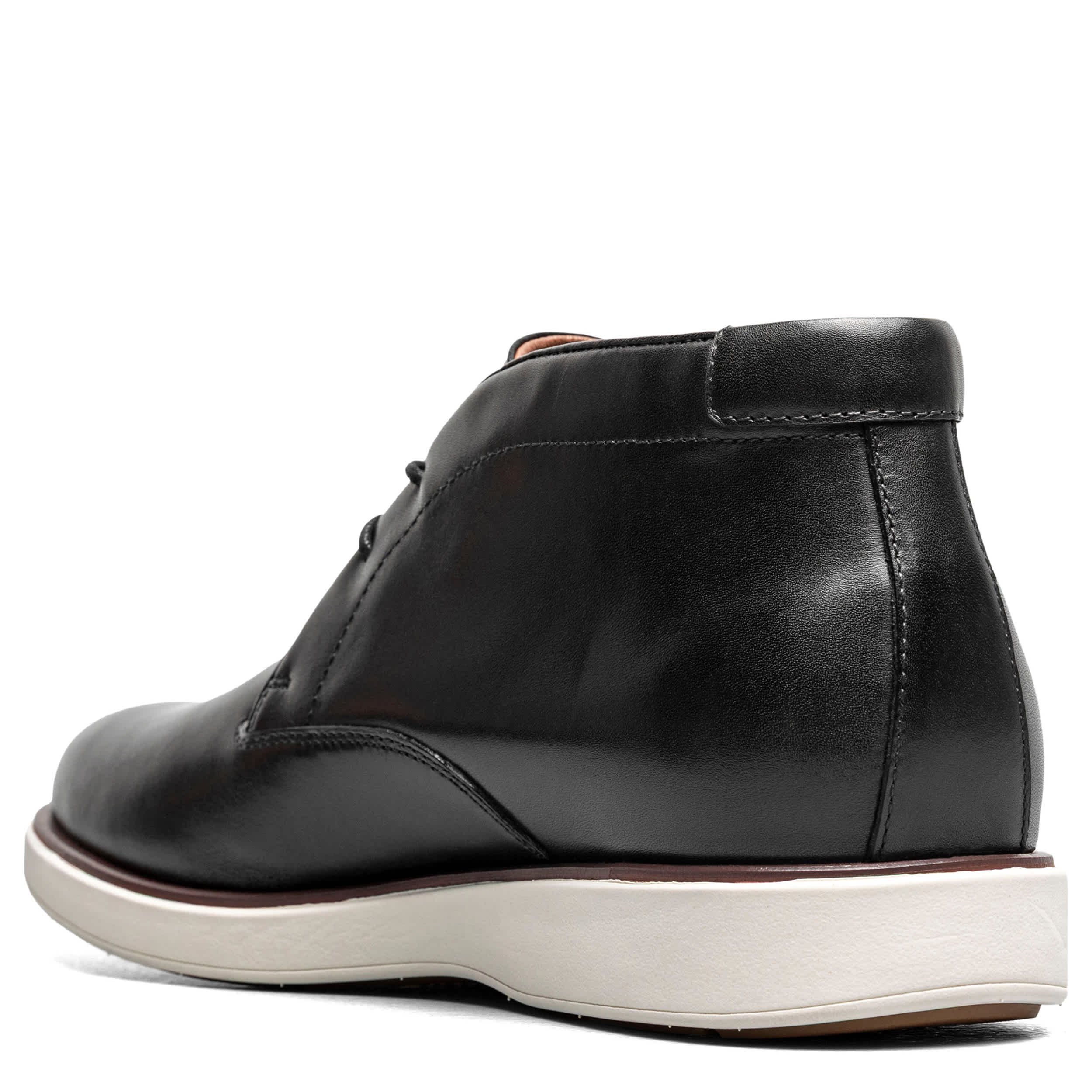 FLORSHEIM-MENS AVENUE CHUKKA BOOT-BLACK & WHITE