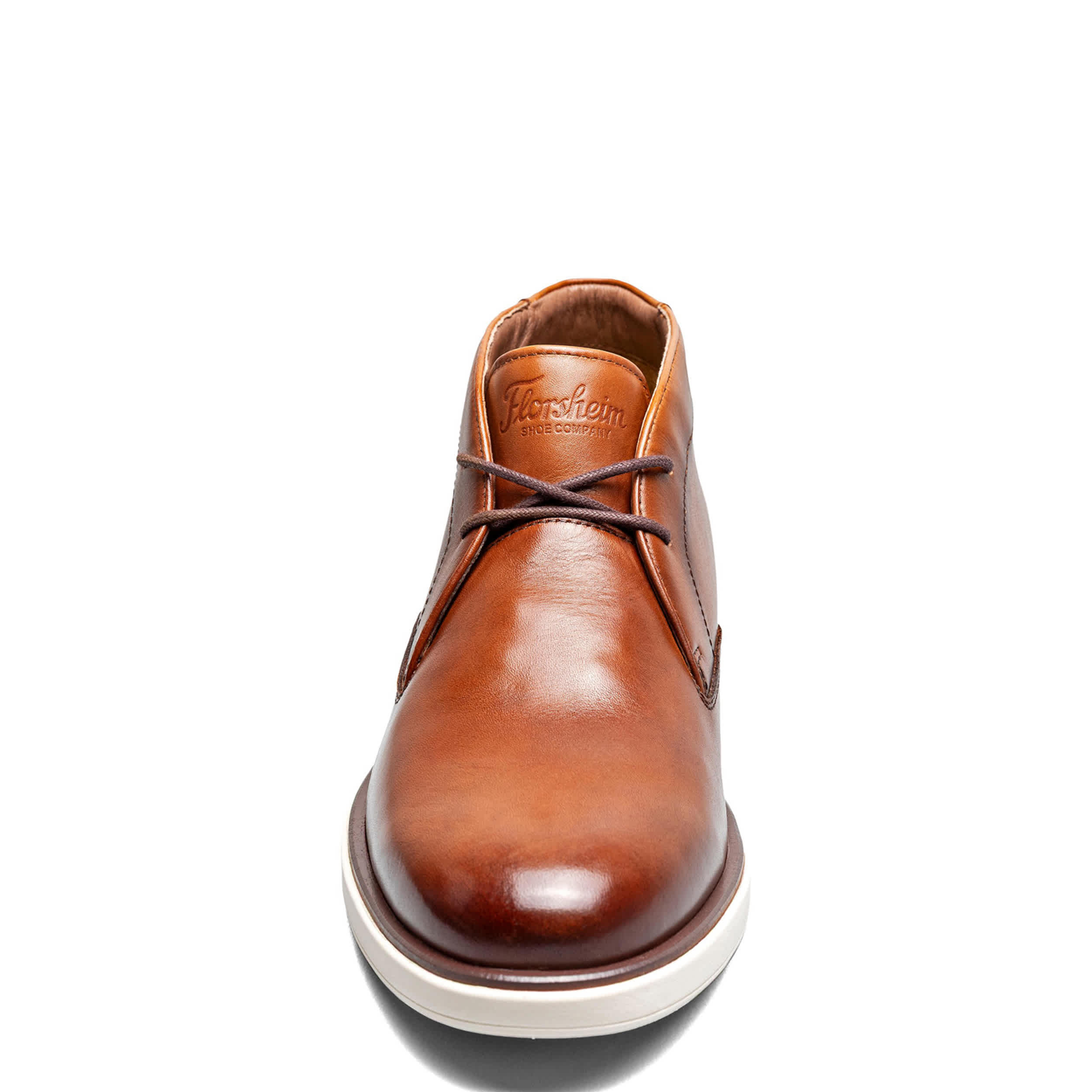 FLORSHEIM-MENS AVENUE CHUKKA BOOT-COGNAC & WHITE