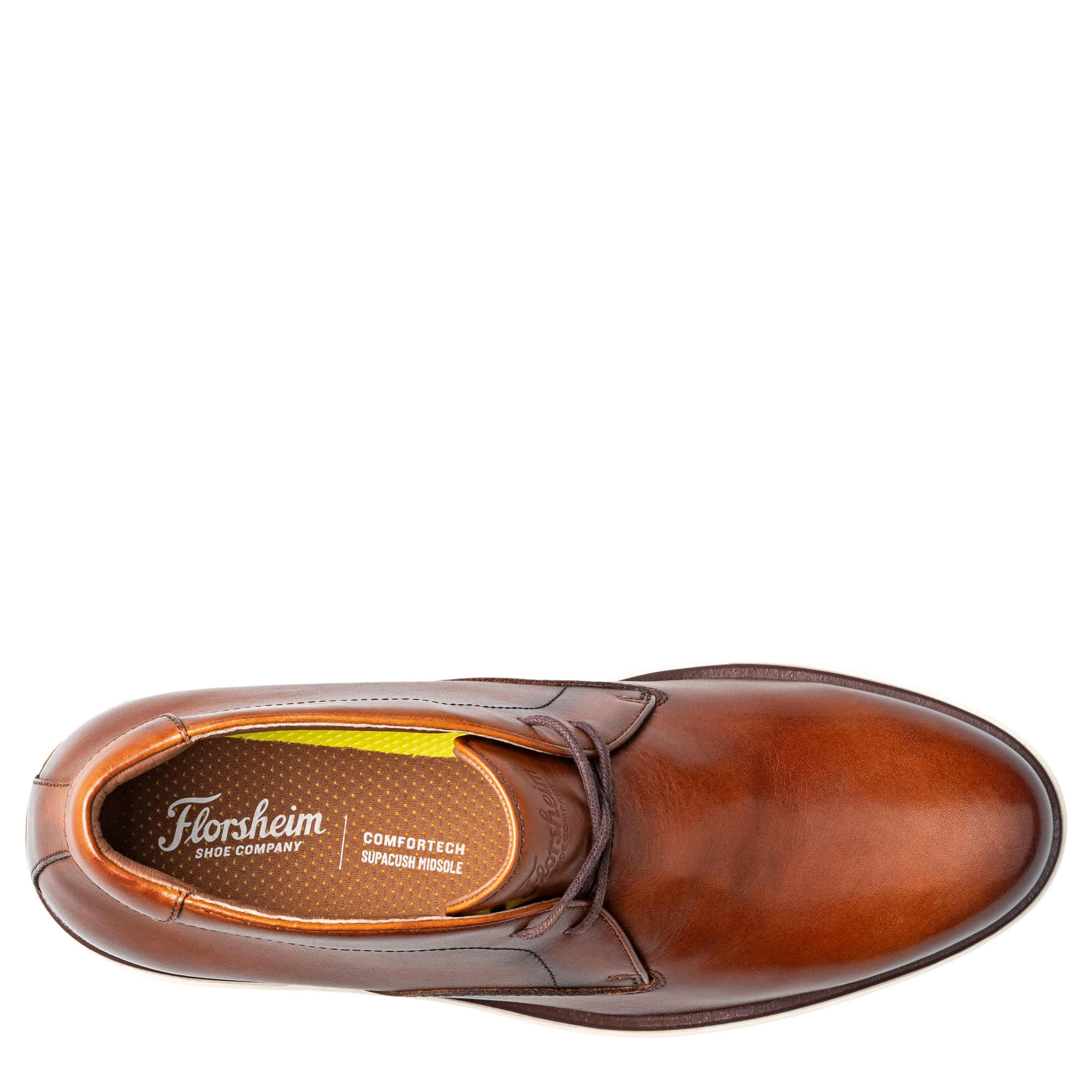 FLORSHEIM-MENS AVENUE CHUKKA BOOT-COGNAC & WHITE