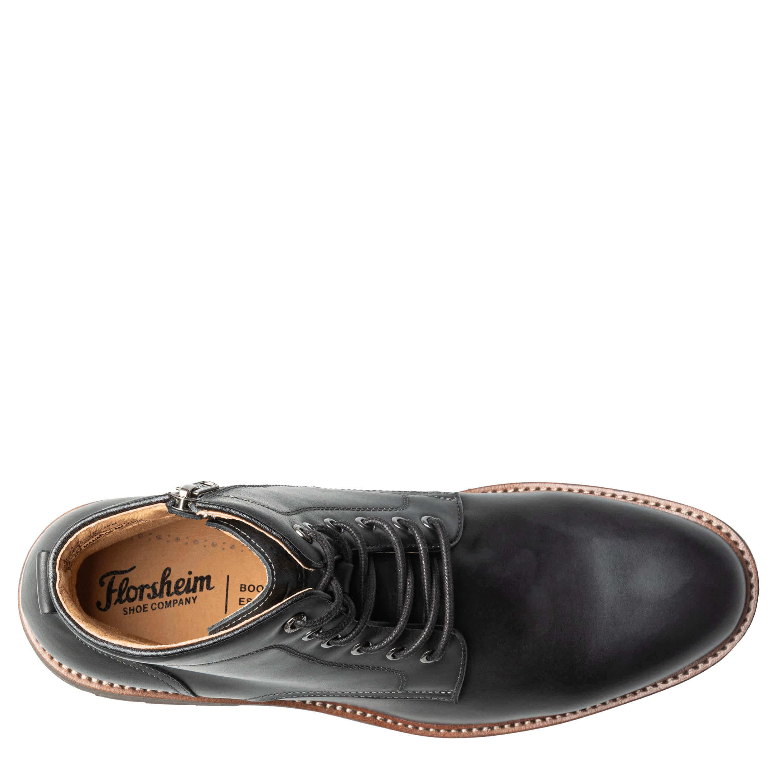 FLORSHEIM-MENS REDFORD LACE-UP BOOT-BLACK & 