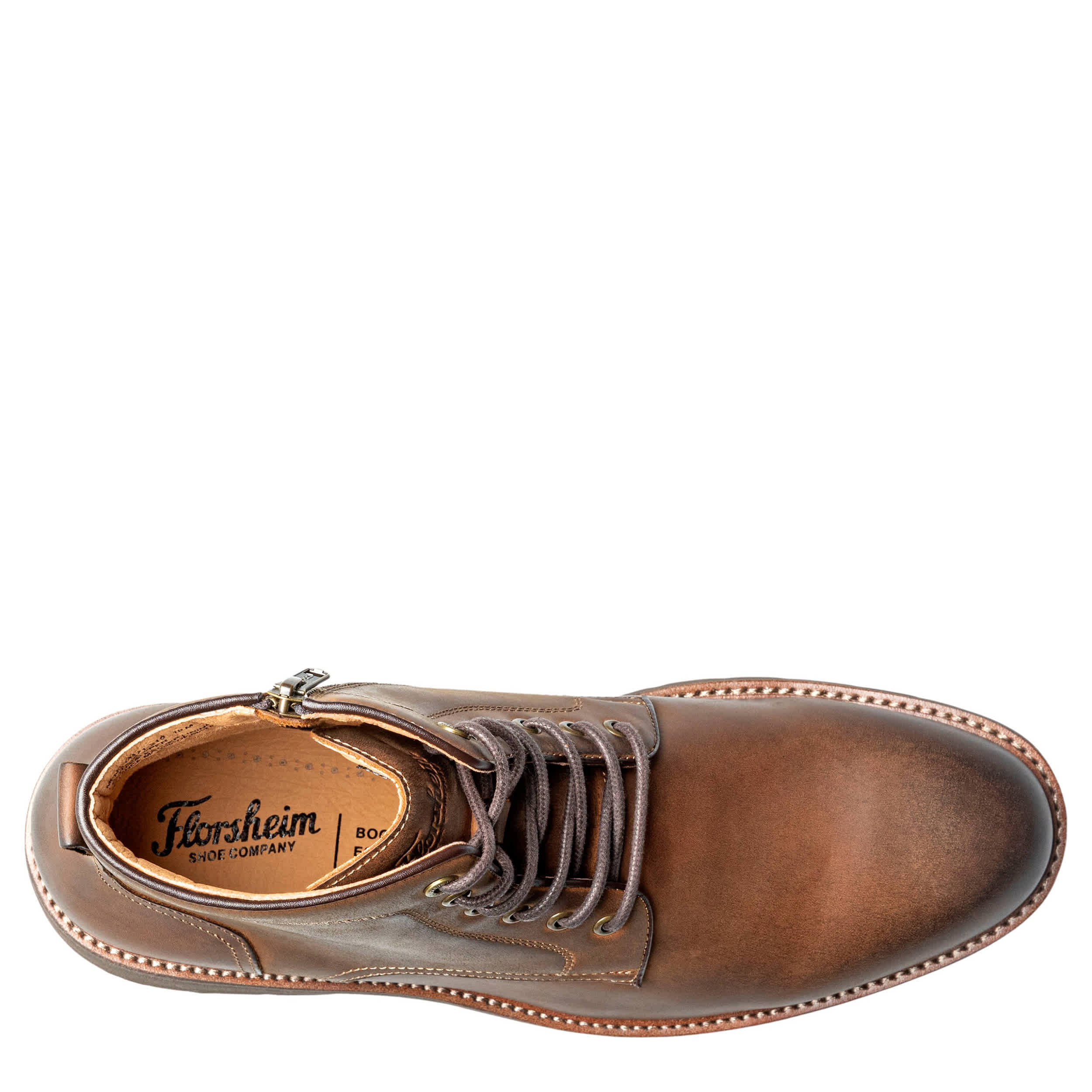 FLORSHEIM-MENS REDFORD LACE-UP BOOT-BROWN & 
