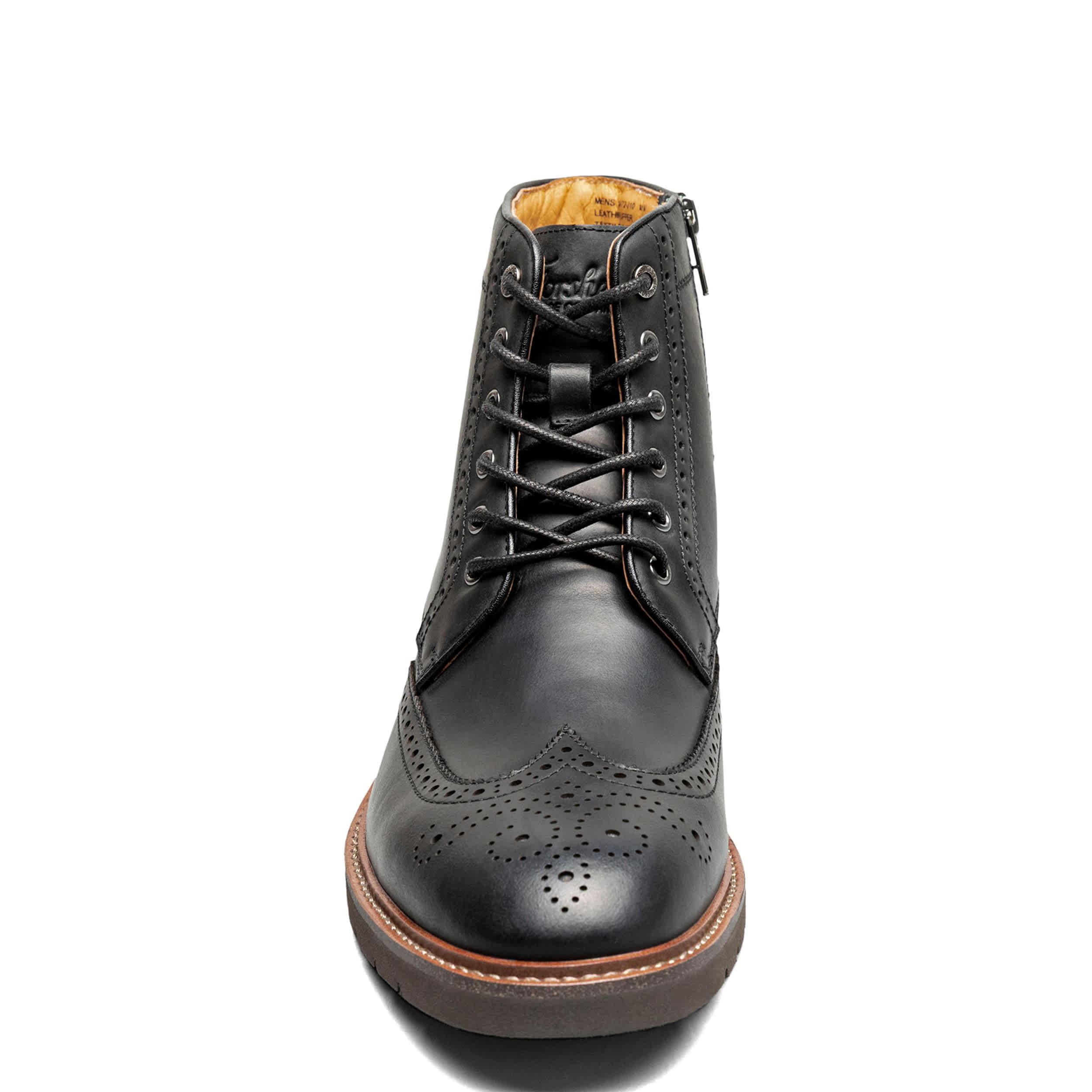 FLORSHEIM-MENS REDFORD WINGTIP LACE-UP BOOT-BLACK & 