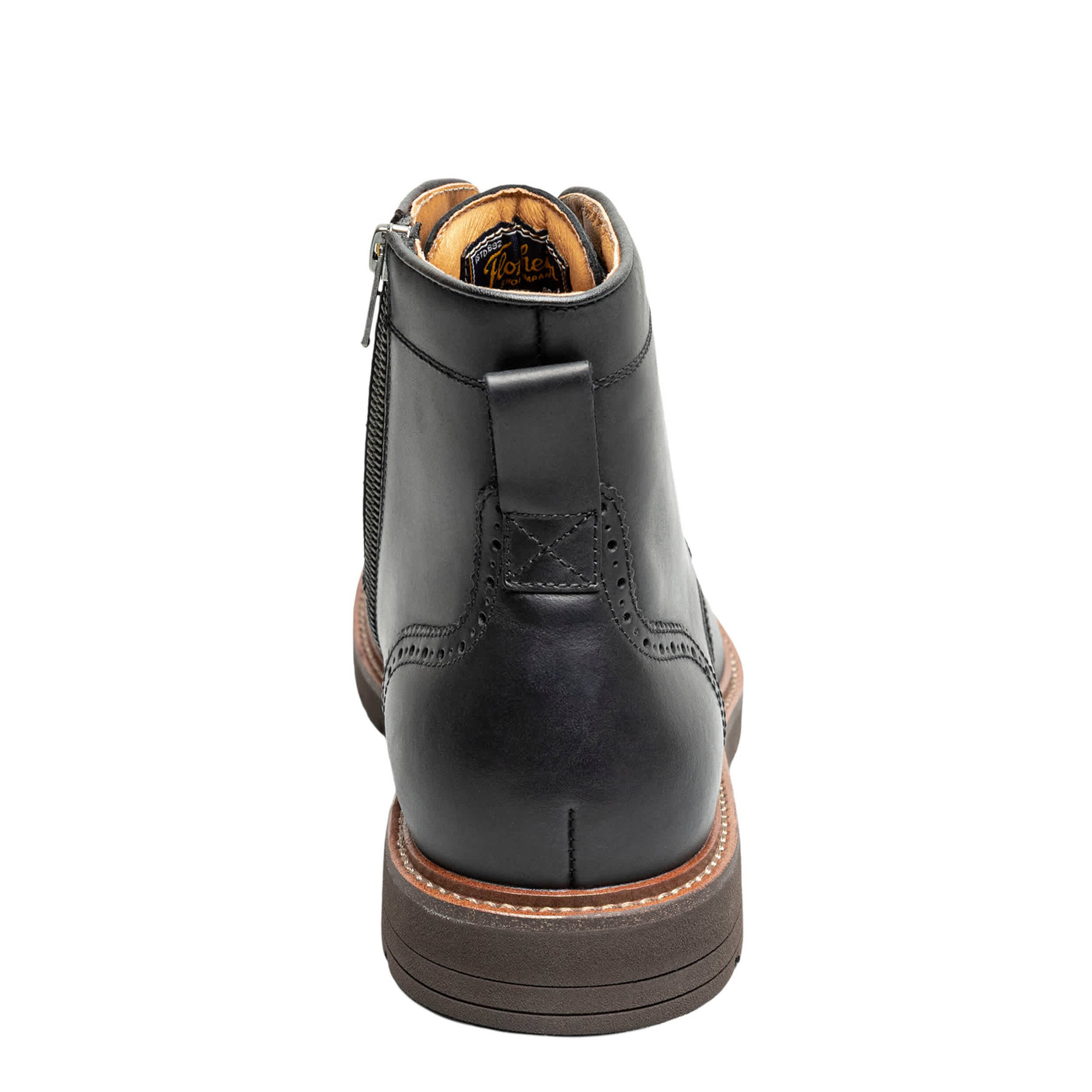 FLORSHEIM-MENS REDFORD WINGTIP LACE-UP BOOT-BLACK & 