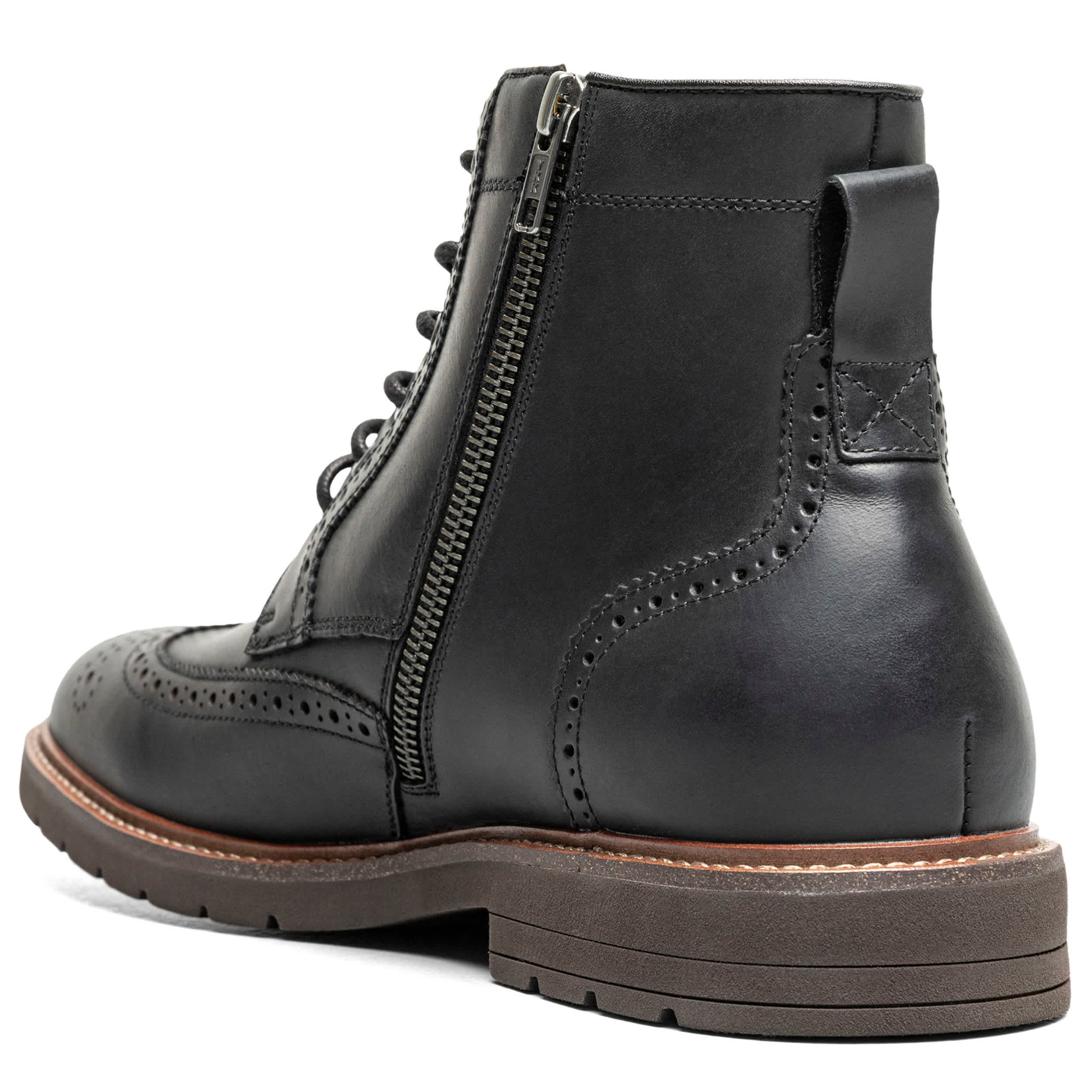 FLORSHEIM-MENS REDFORD WINGTIP LACE-UP BOOT-BLACK & 