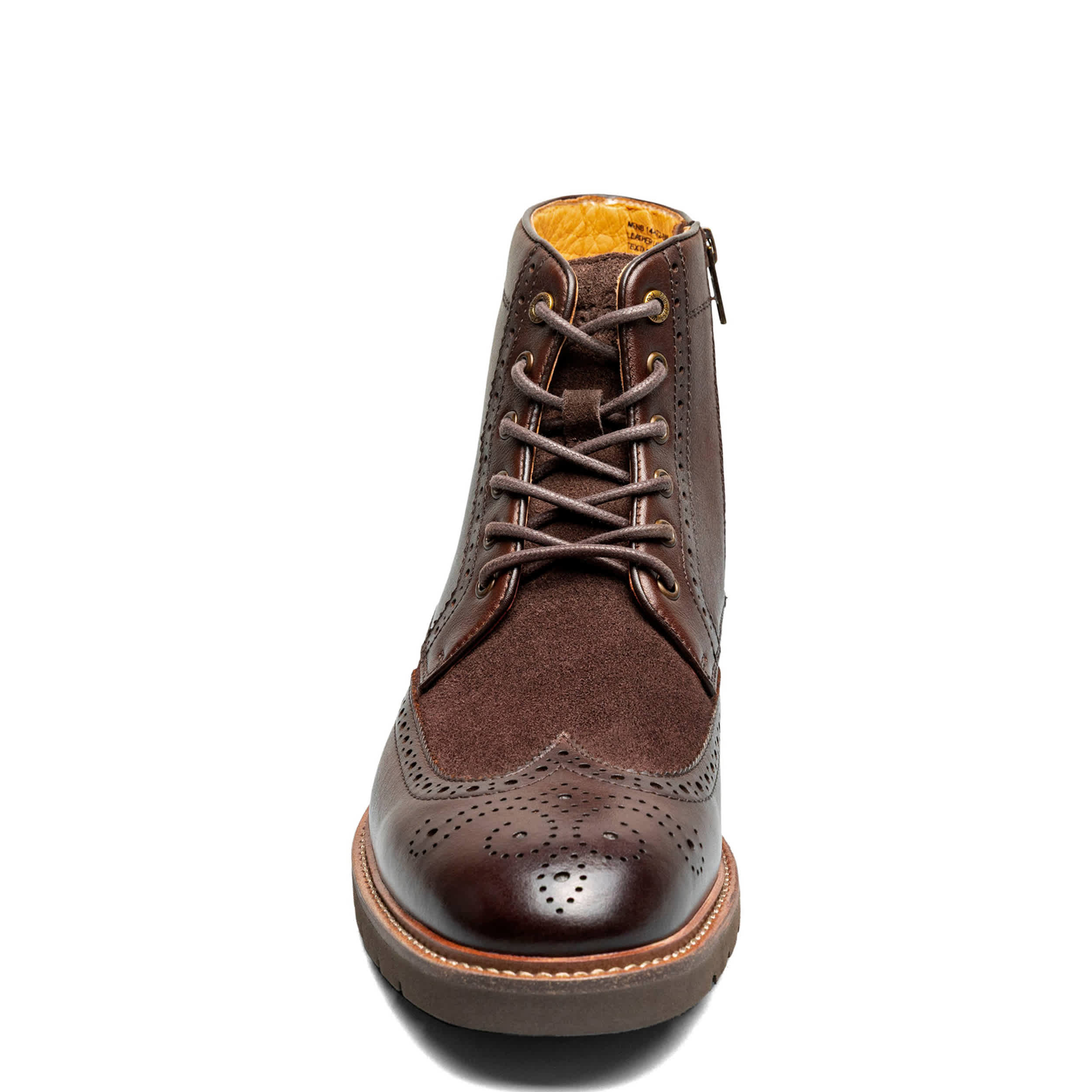 FLORSHEIM-MENS REDFORD WINGTIP LACE-UP BOOT-DARK BROWN & 