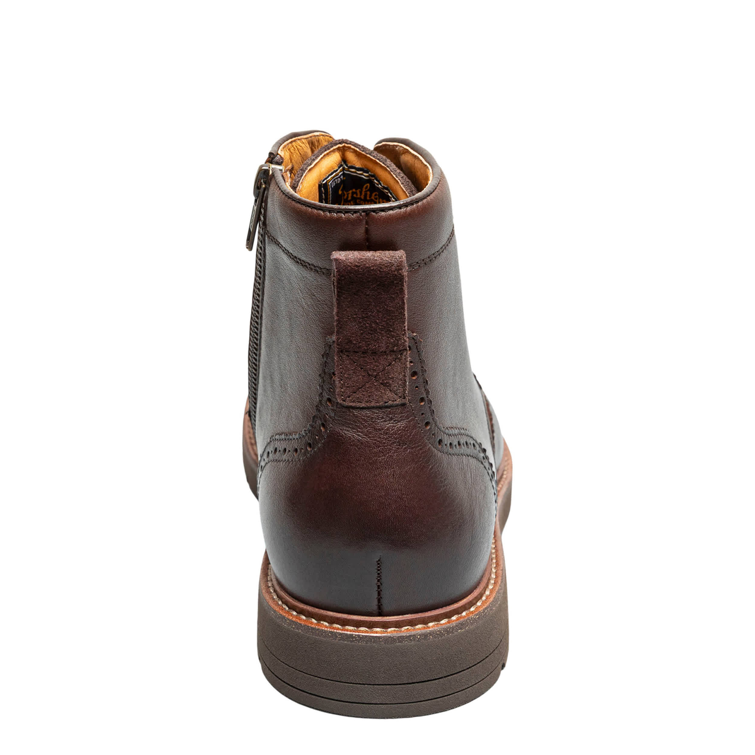 FLORSHEIM-MENS REDFORD WINGTIP LACE-UP BOOT-DARK BROWN & 