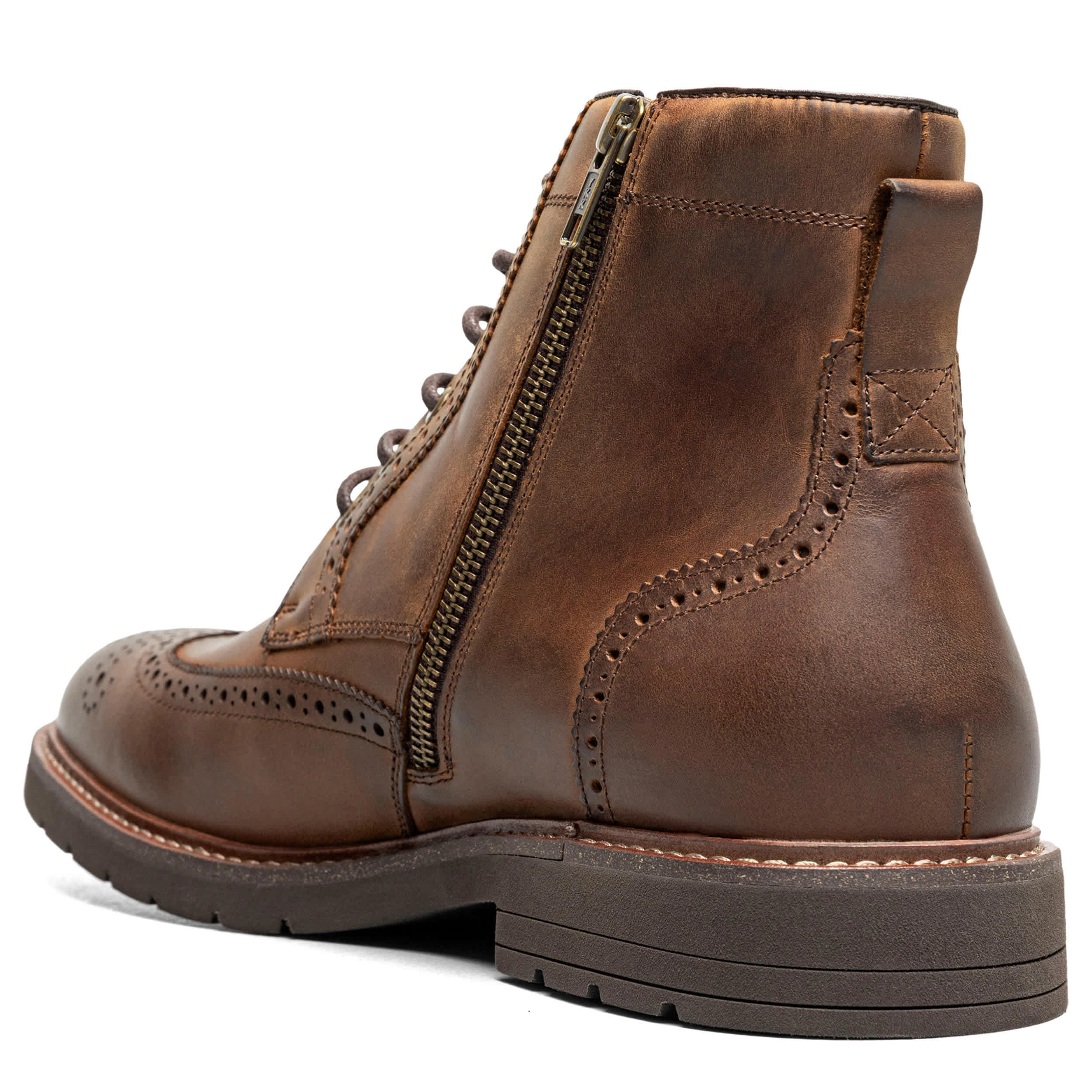 FLORSHEIM-MENS REDFORD WINGTIP LACE-UP BOOT-BROWN & 