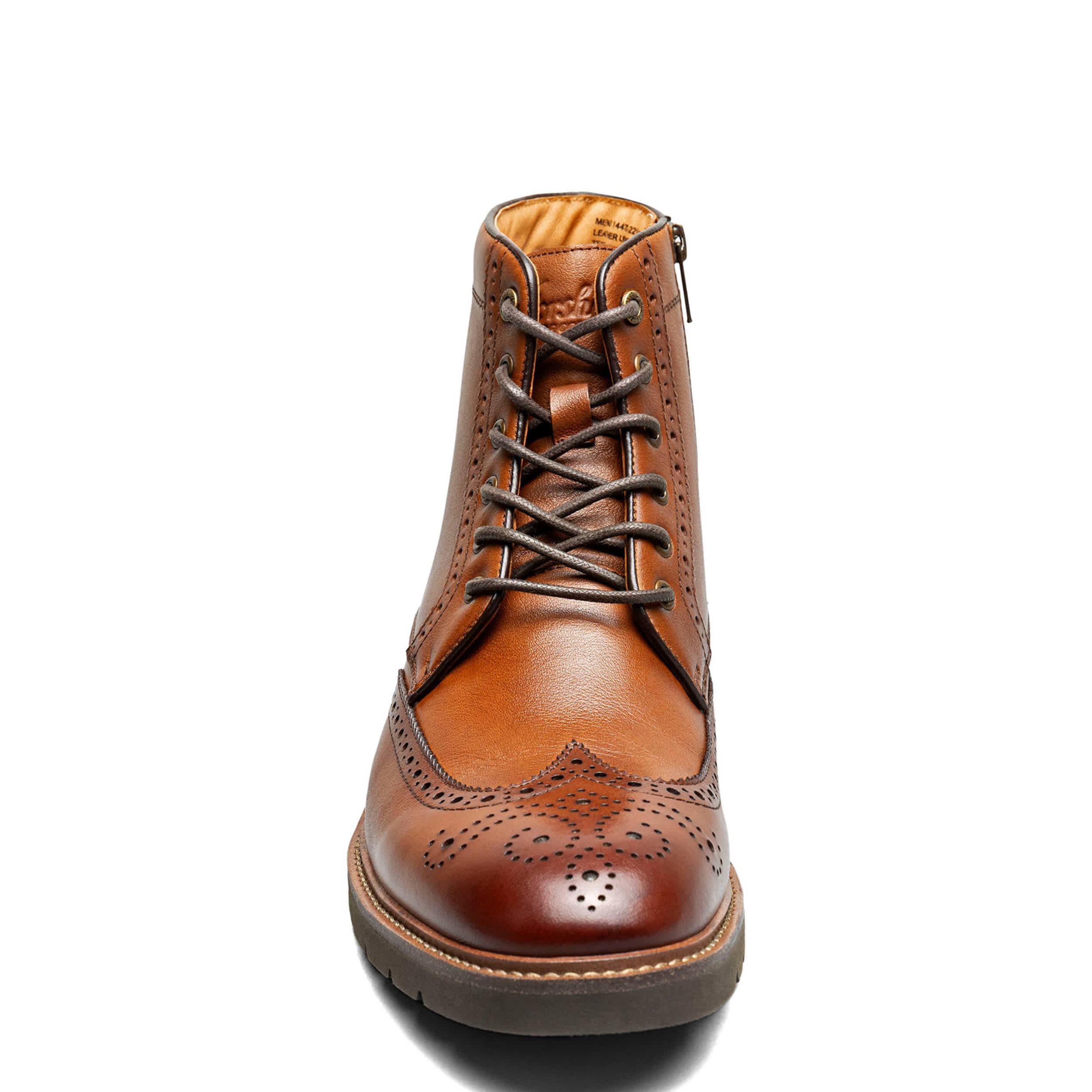 FLORSHEIM-MENS REDFORD WINGTIP LACE-UP BOOT-COGNAC & 