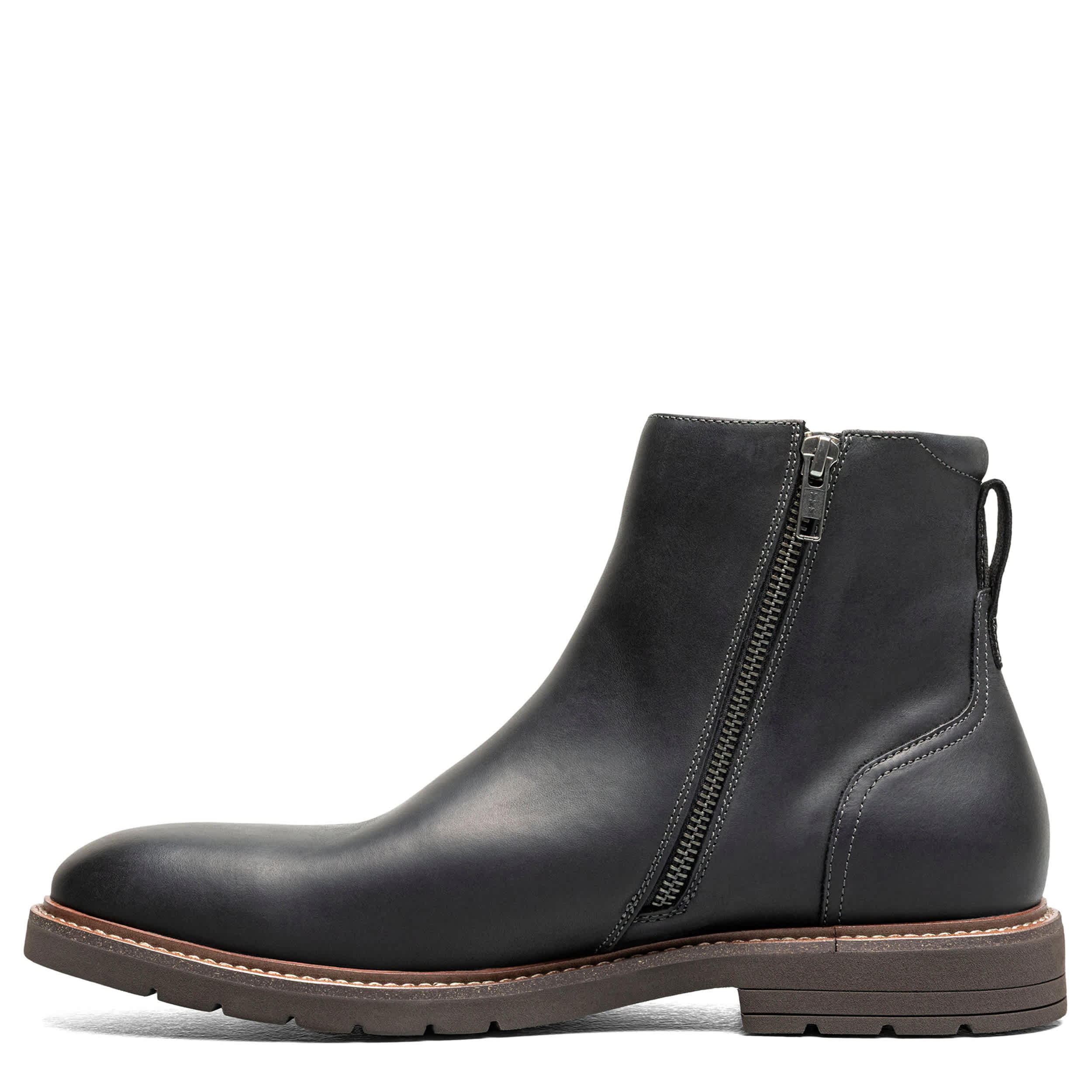FLORSHEIM-MENS REDFORD SIDE ZIP BOOT-BLACK & 