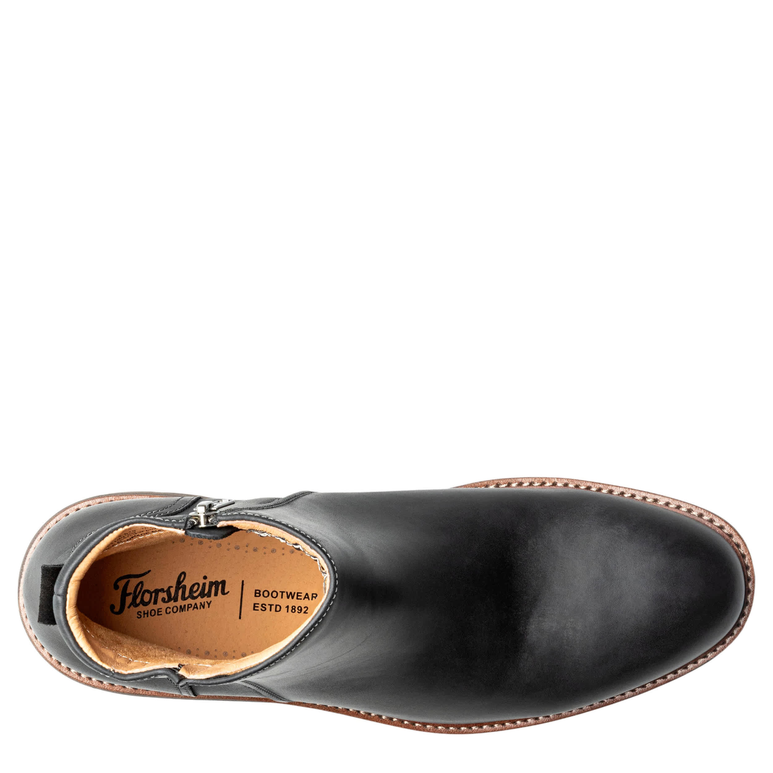 FLORSHEIM-MENS REDFORD SIDE ZIP BOOT-BLACK & 
